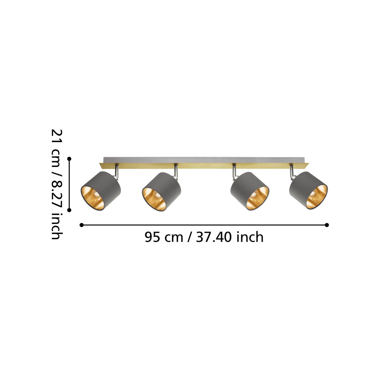 Deckenlampe Valbiano Cappuccino/Gold 4fl. günstig online kaufen