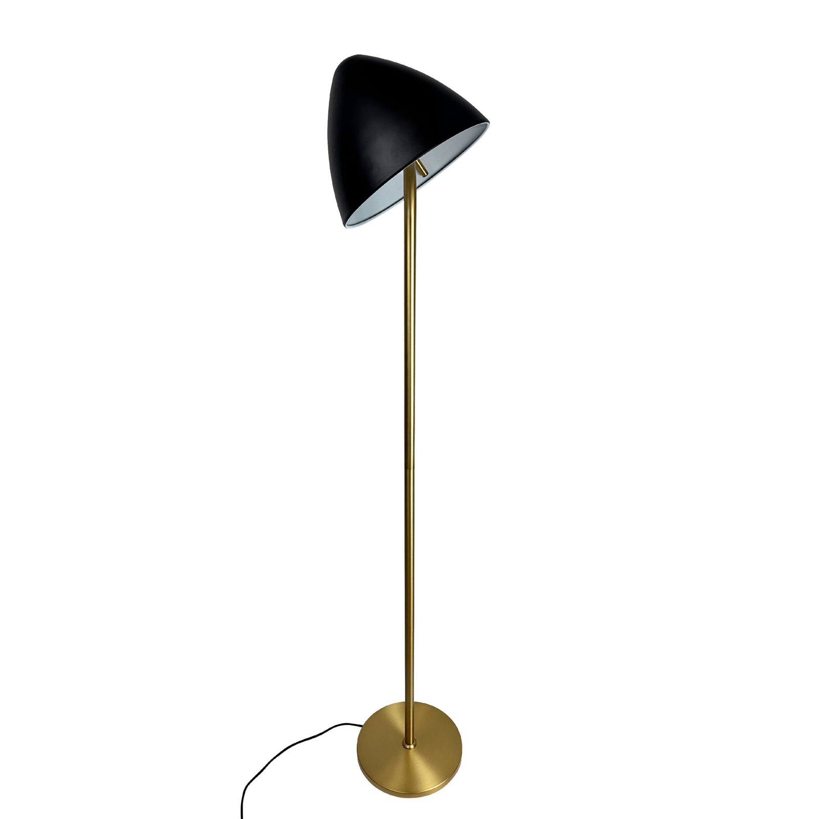 Dyberg Larsen floor lamp Oulu, black/brass, height 128 cm