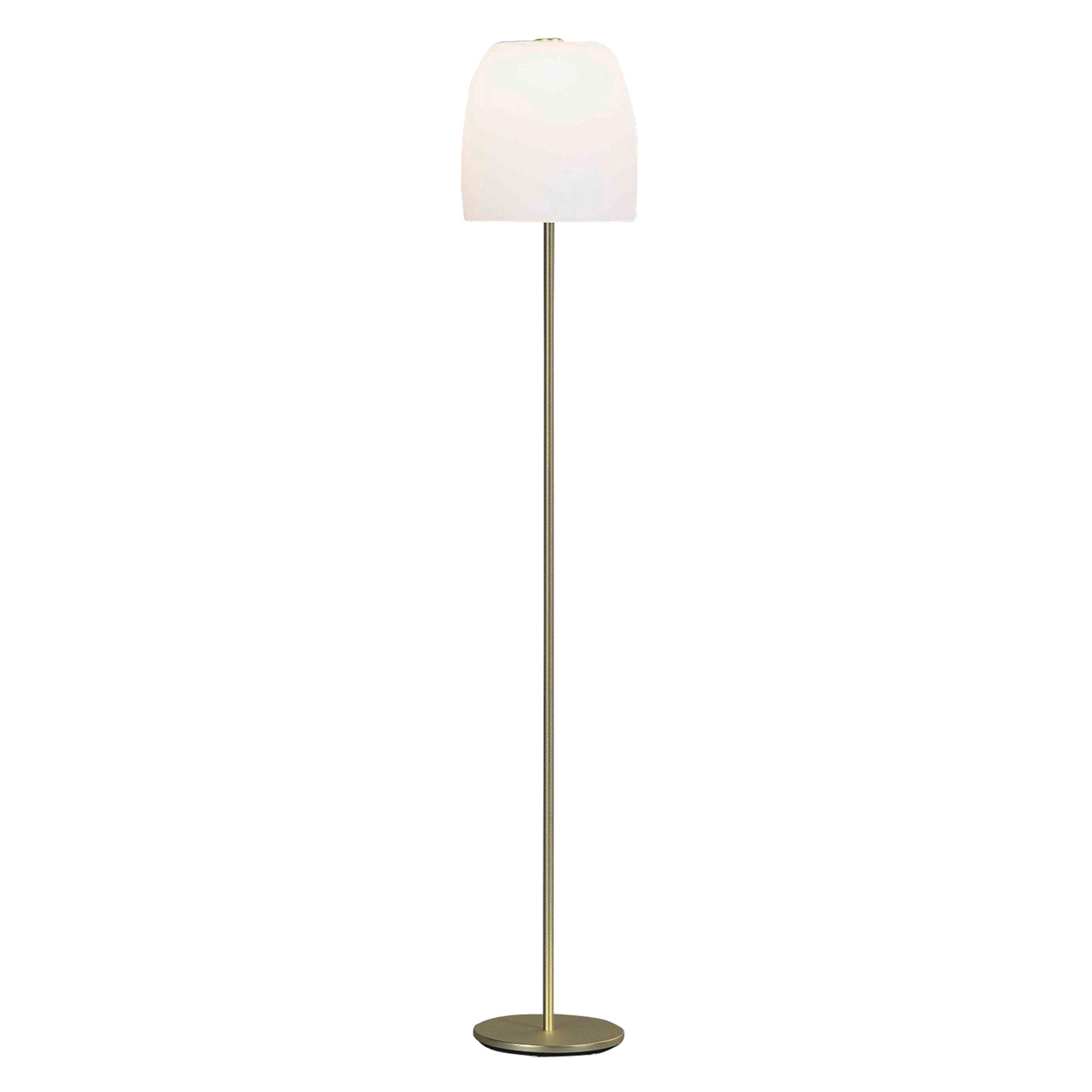 "Prandina Notte F1" grindų lempa, žalvario/baltos spalvos