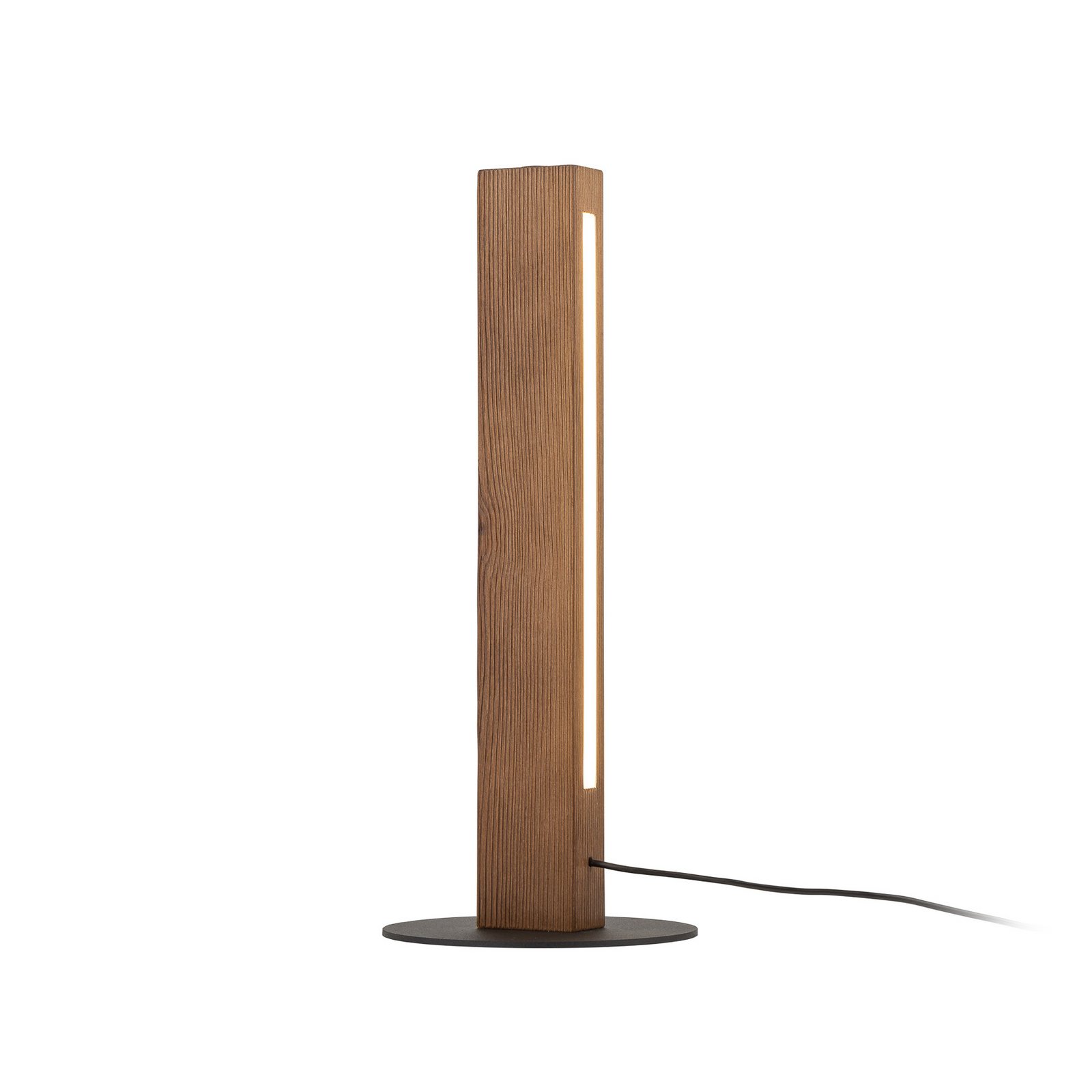 LED wooden table lamp Teo, pine, 42 cm, touch dimmer