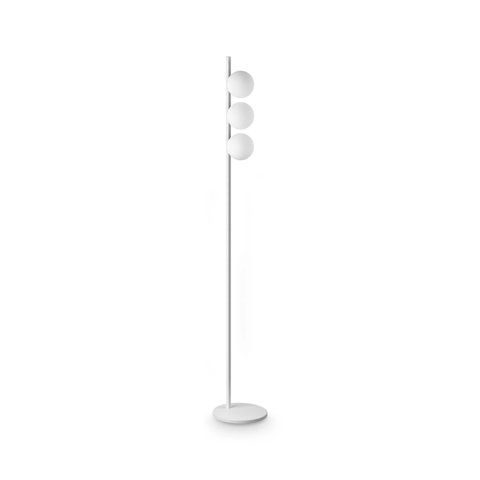 Stojacia lampa IDEAL LUX Binomio, biela, výška 160 cm, kovová, 3-pl.