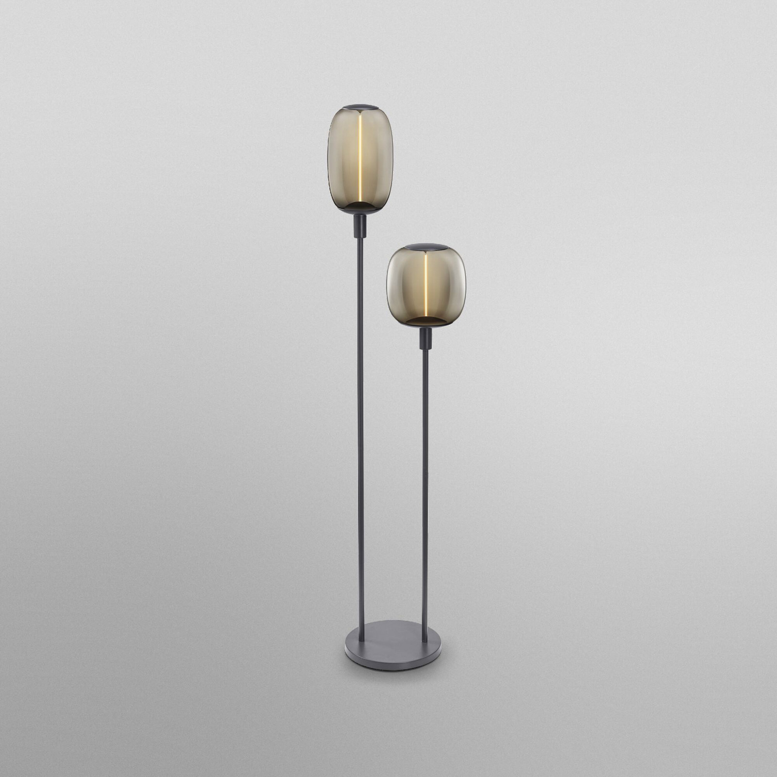 Lampadar de podea OSRAM DECOR STICK gri închis înălțime 146 cm 2 x E27 - Metal