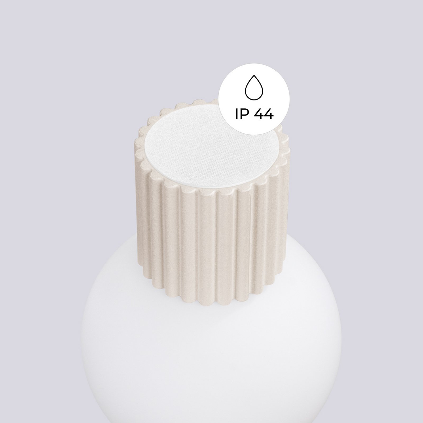 Φωτιστικό τοίχου ORBI, μπεζ, γυαλί/μέταλλο, Ø 12 cm, IP44, G9