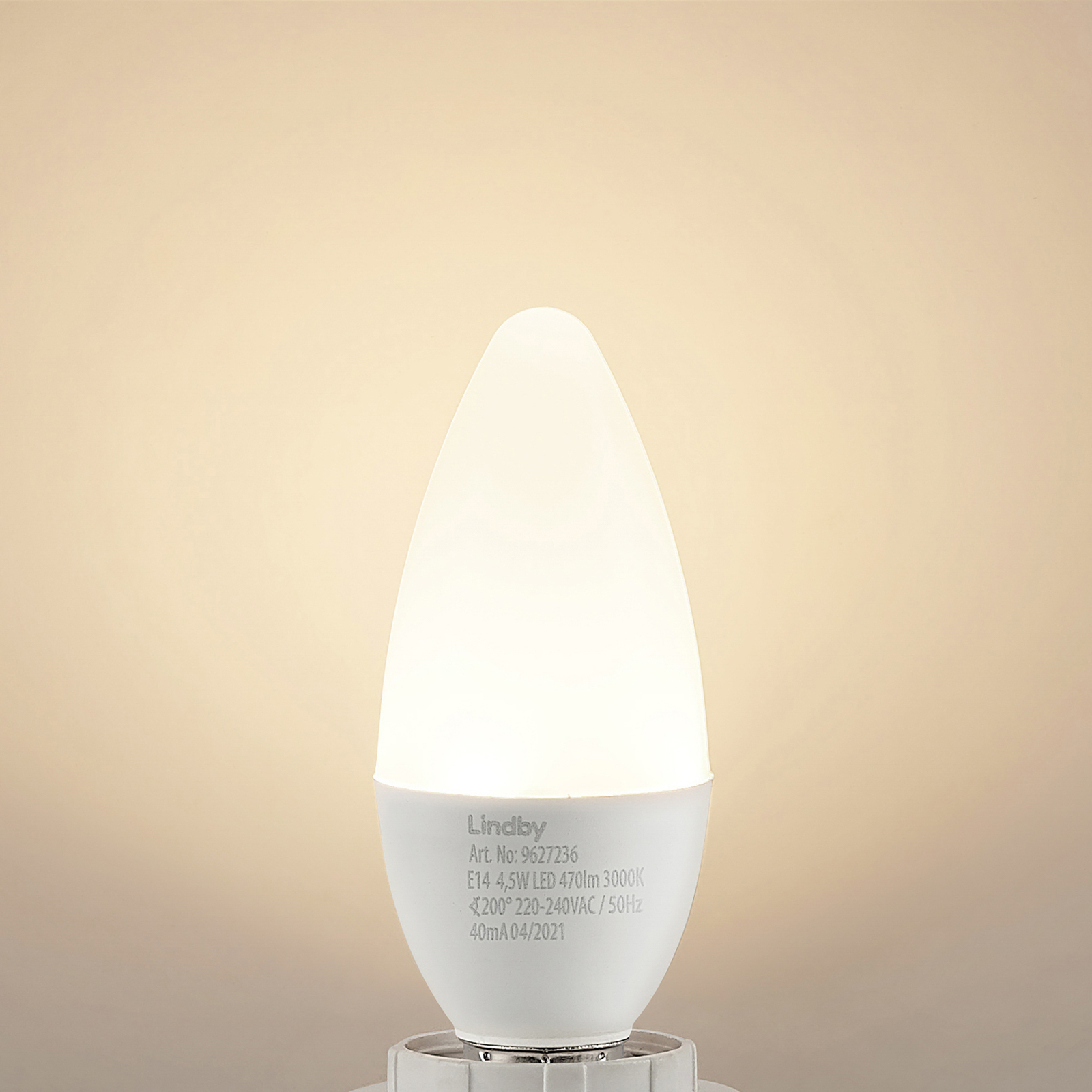 Lindby Lamp lâmpada LED E14 C35 4.5W 3,000K opala conjunto de 2