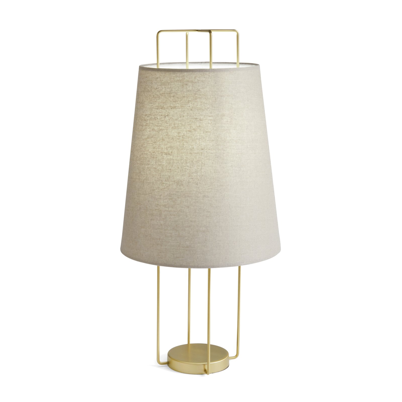 Pyra table lamp, sand-coloured fabric lampshade