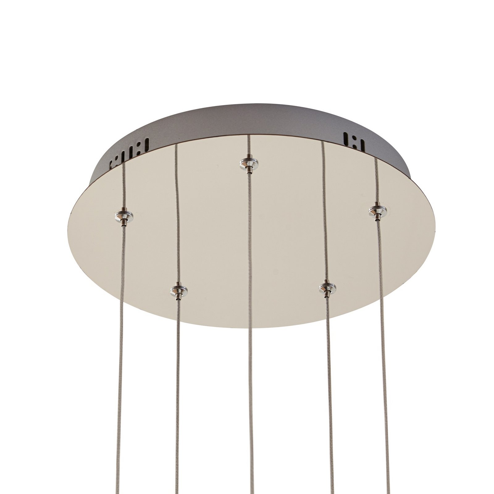 Lucande LED hanging light Hayley, Ø 30 cm, 5-bulb, chrome, glass Lucande LED hanging light Hayley, Ø 30 cm, 5-bulb, chrome, glass