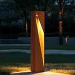 Lucande LED ceļa apgaismojums CUT, 100 cm, metāls, rūsas/zelta, IP65