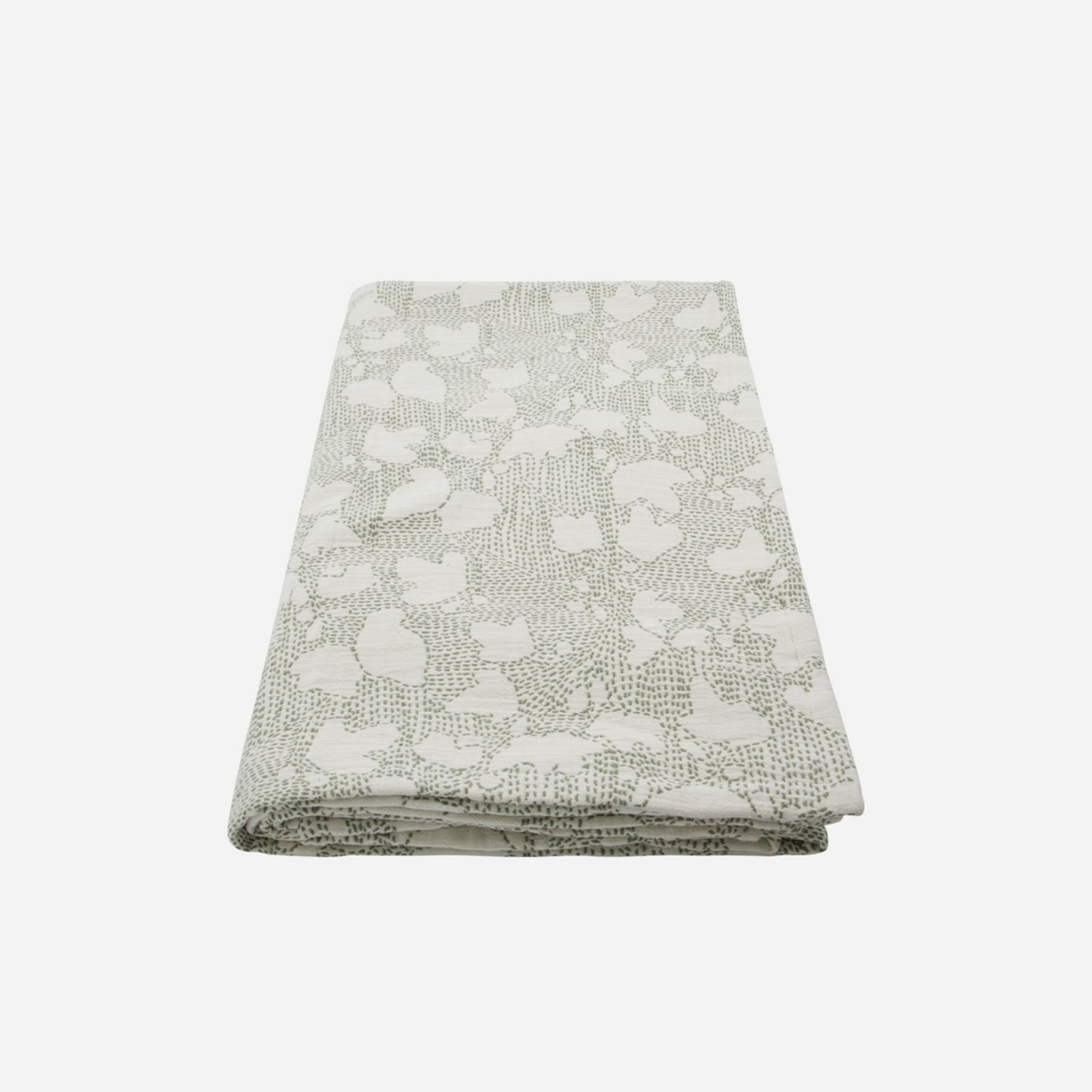 HDMori bedspread, white/khaki, 220 x 140 cm - House Doctor