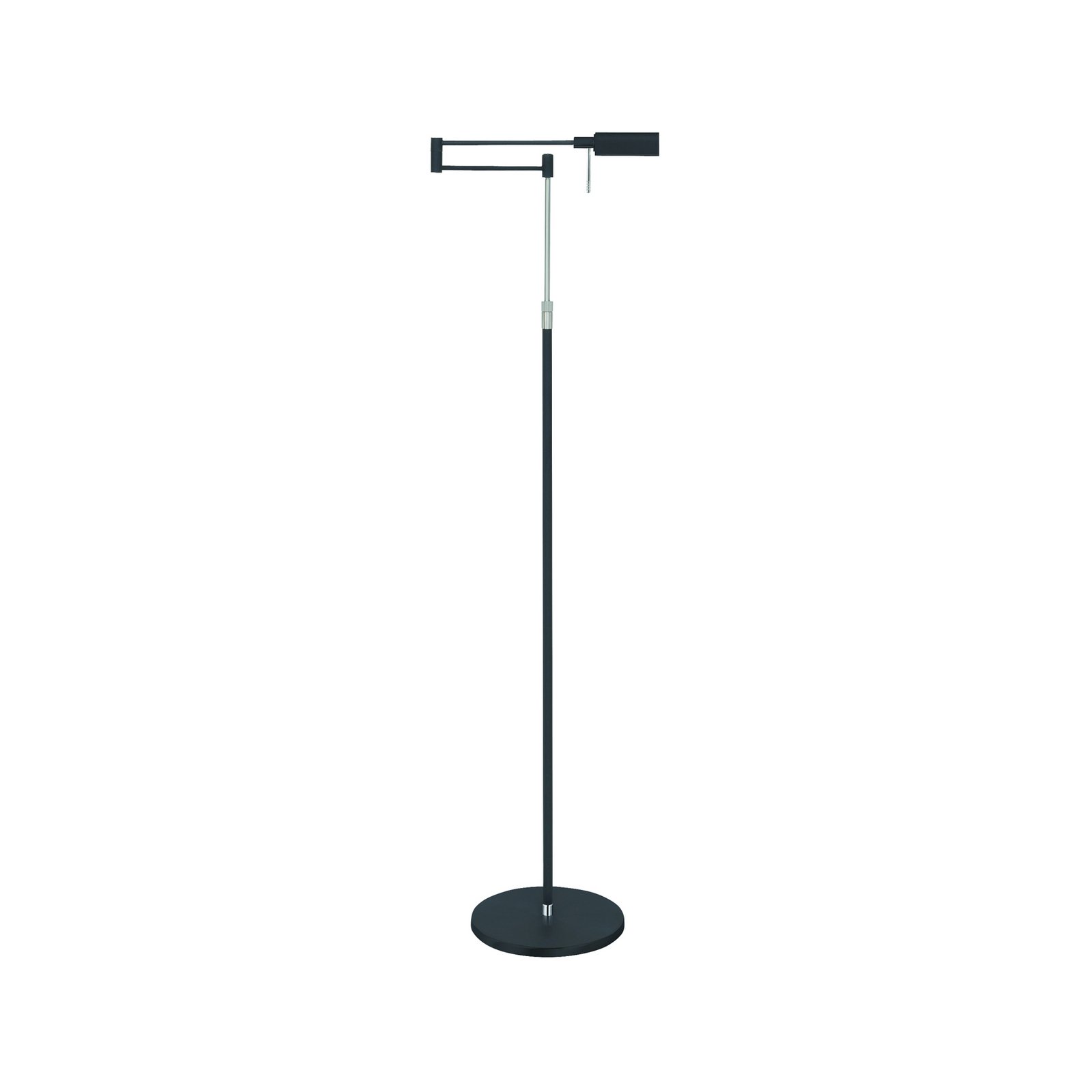 LED vloerlamp New Bari, zwart, hoogte 139 cm, metaal, dimmer