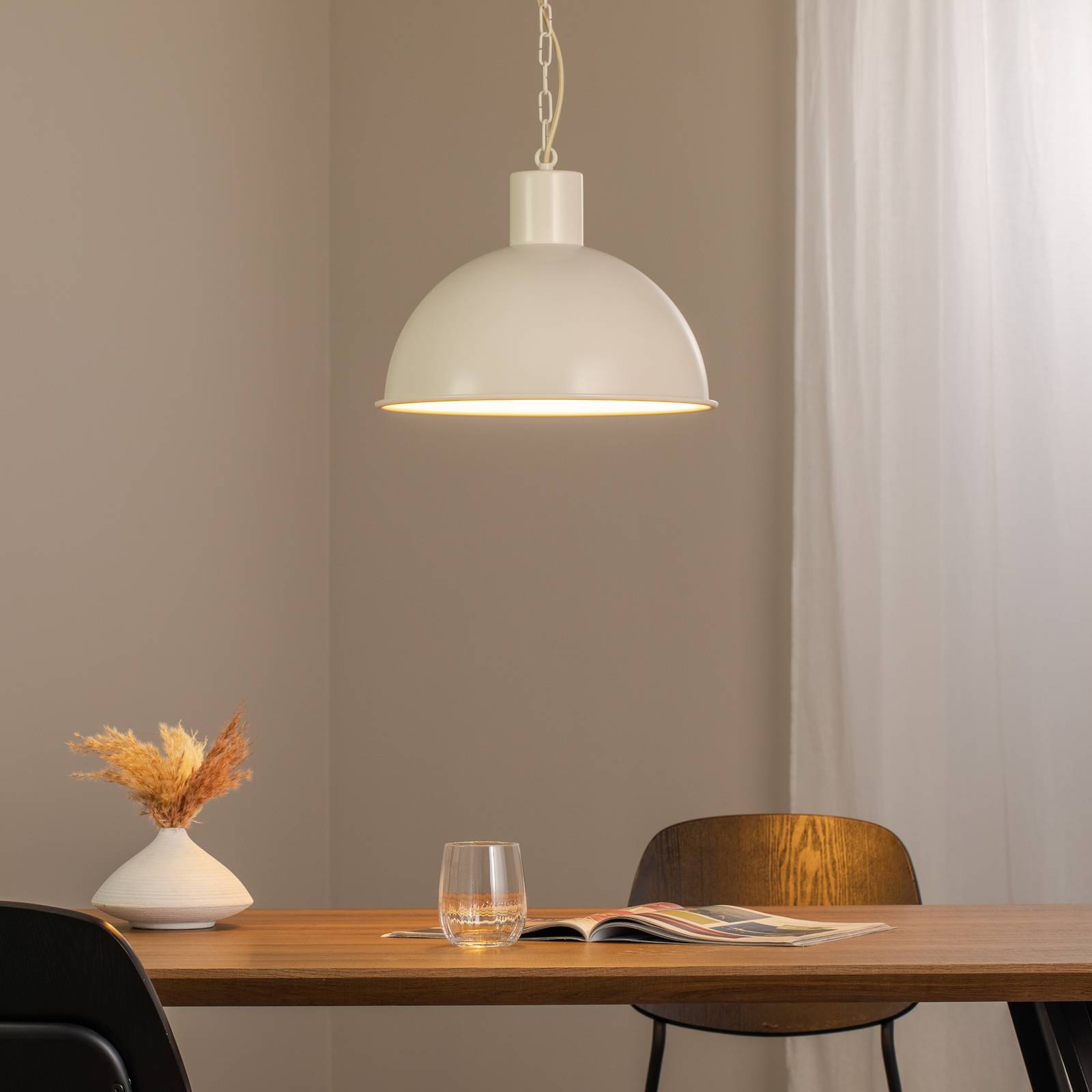 Hängeleuchte Emoti, beige, 1-flammig, Ø 38 cm günstig online kaufen