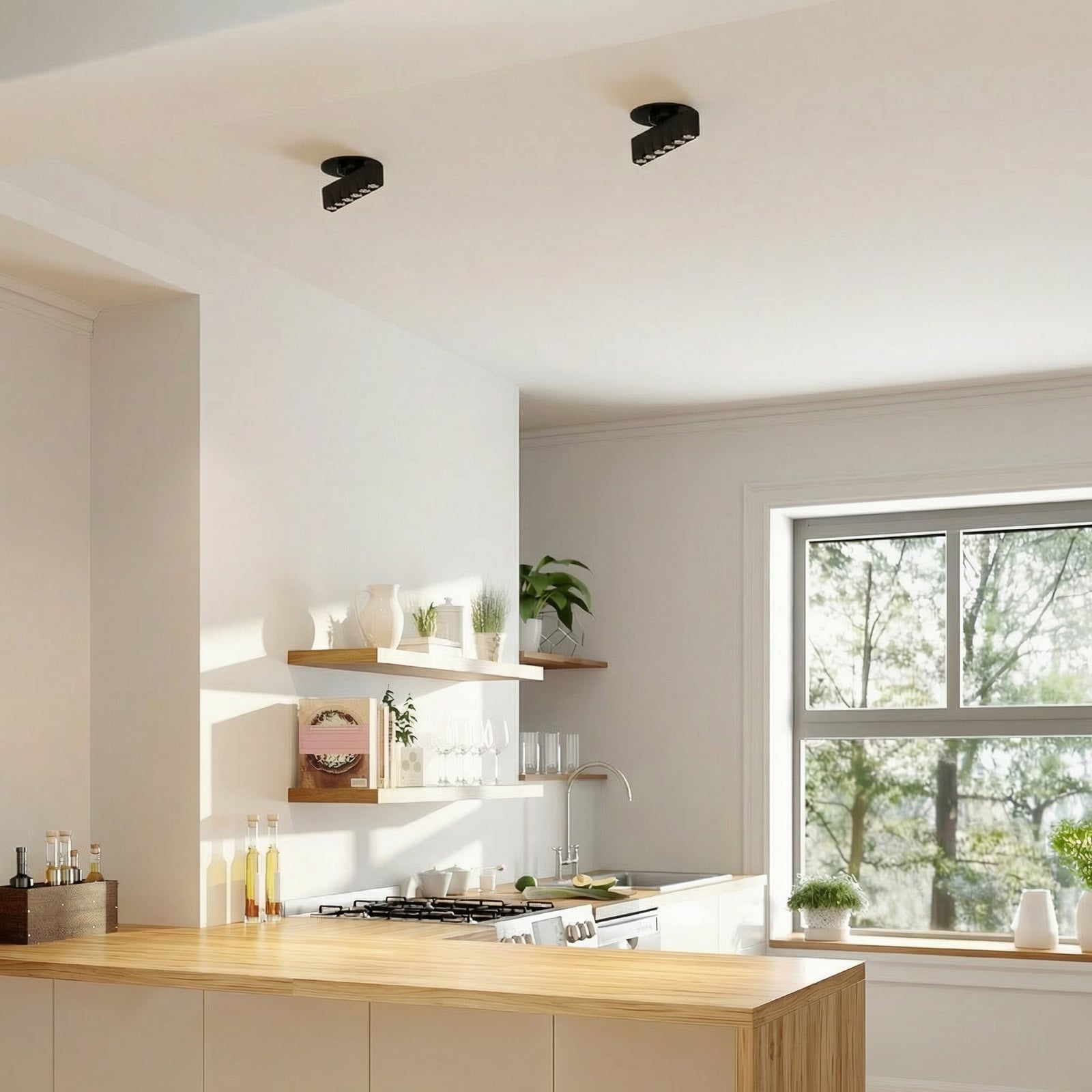 Lindby LED вградена лампа Eldrin, черна, светлинни точки, 13,1 cm