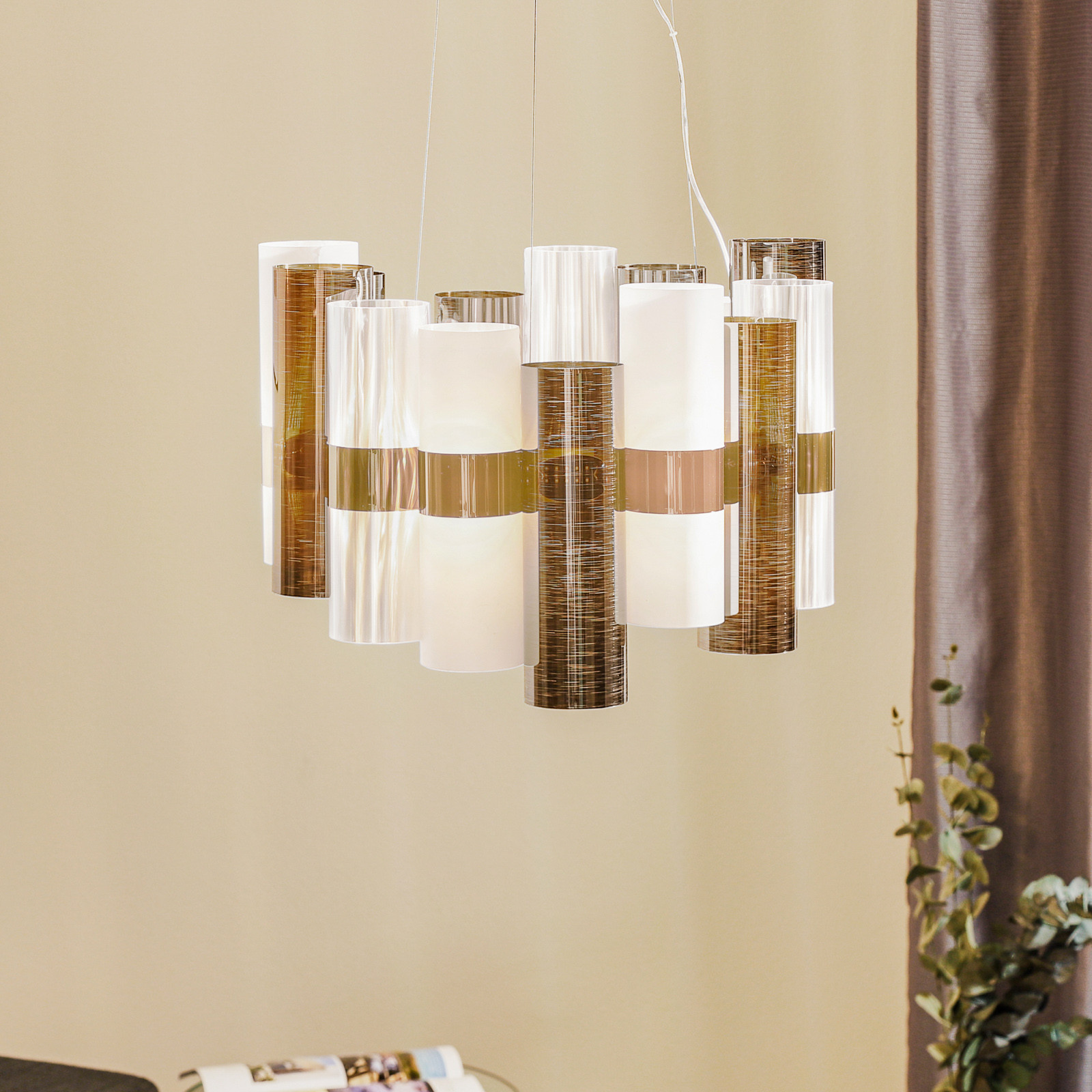 Slamp La Lollo Candeeiro de suspensão médio em estanho/branco