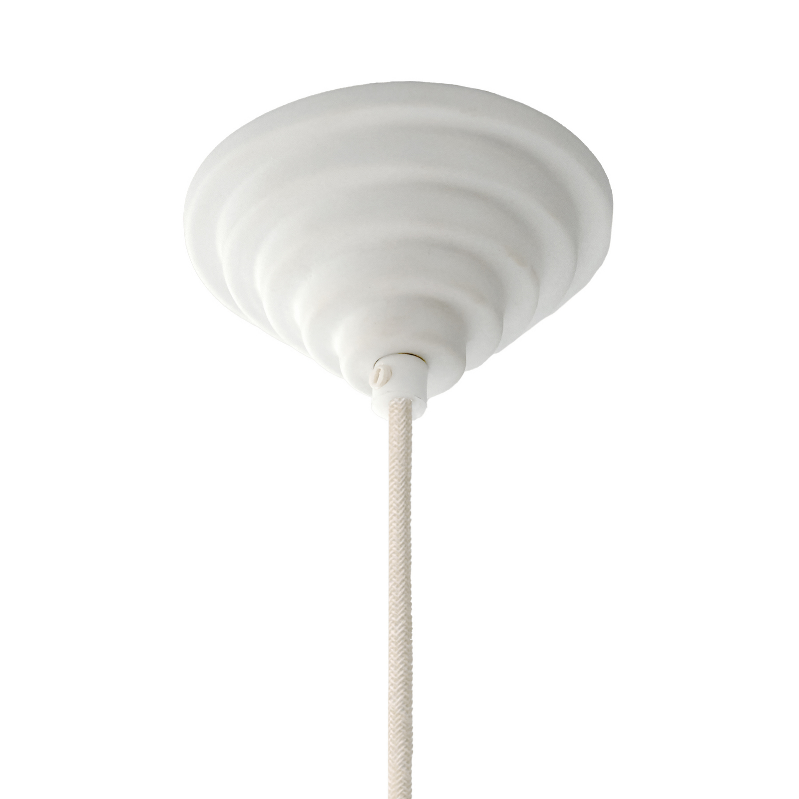 Rosace en céramique, en forme de gradins, blanc, Ø 10 cm, hauteur 5 cm - Moebe