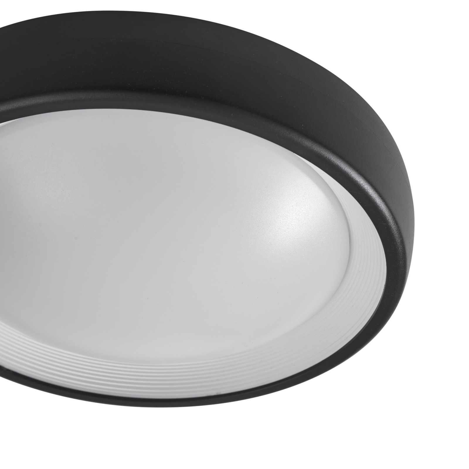 Lindby LED outdoor ceiling lamp Niniel, black/white, plastic