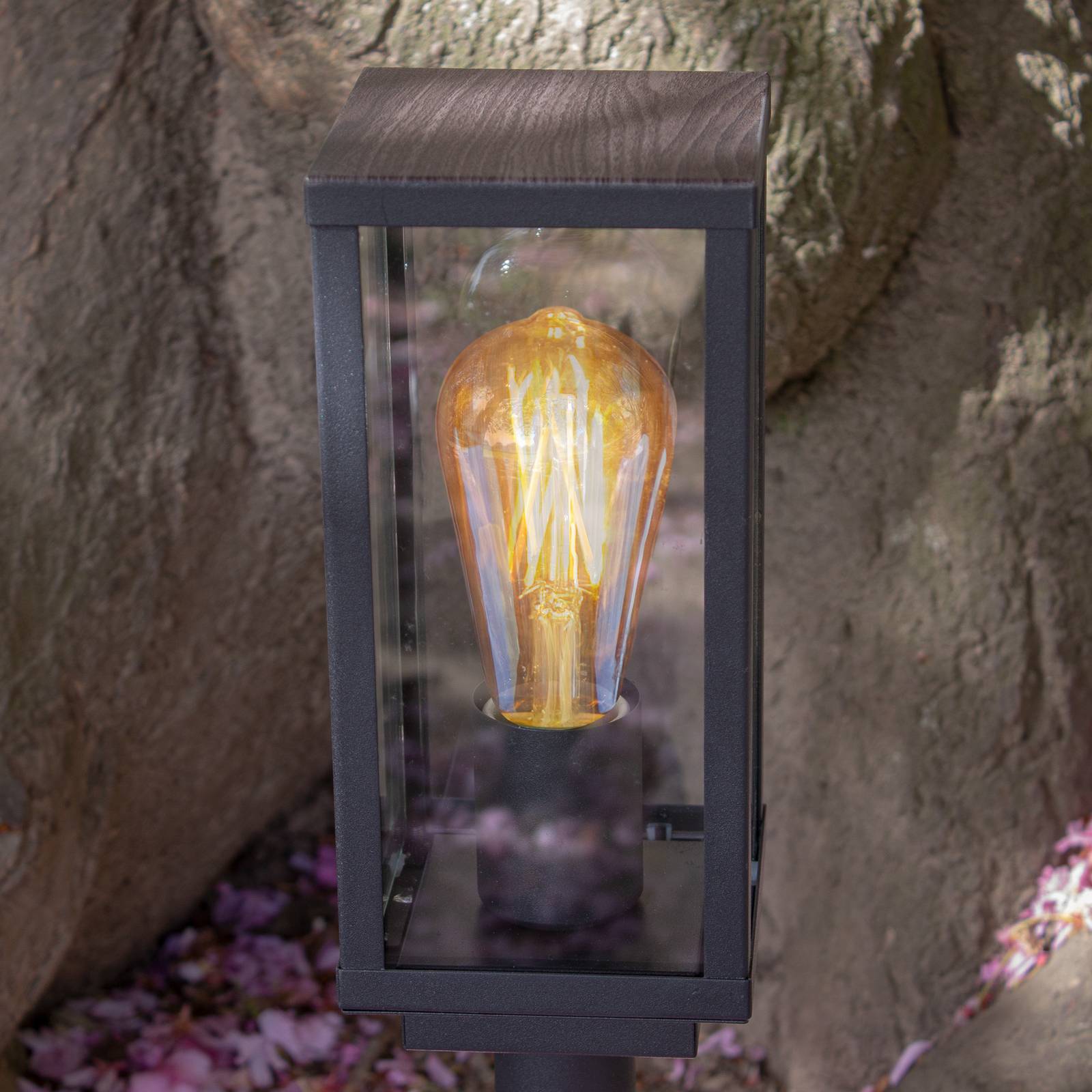 Eco-Light Soklové světlo Karo, 55 cm, dřevěná dekorace