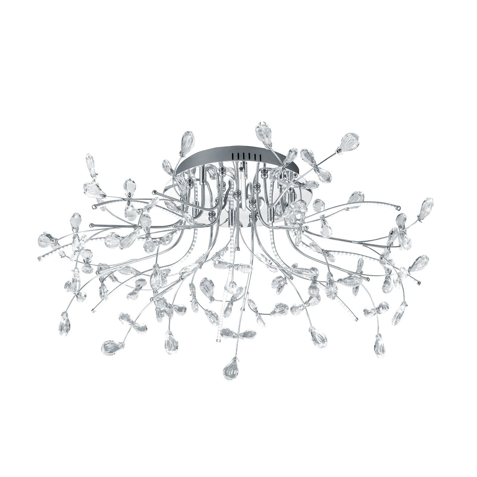 Plafondlamp Crystal, chroom, 77 cm
