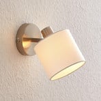 Lindby Stannis wall light with textile, matt nickel