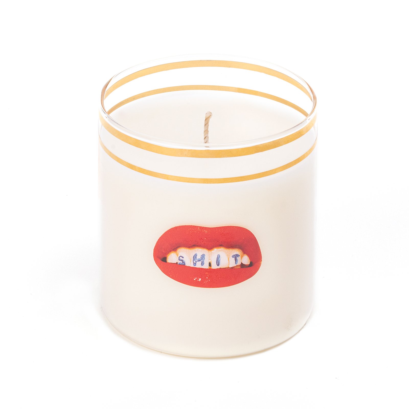 Candela in vetro SELETTI Merda, altezza 8,5 cm, cera, vegana, vetro