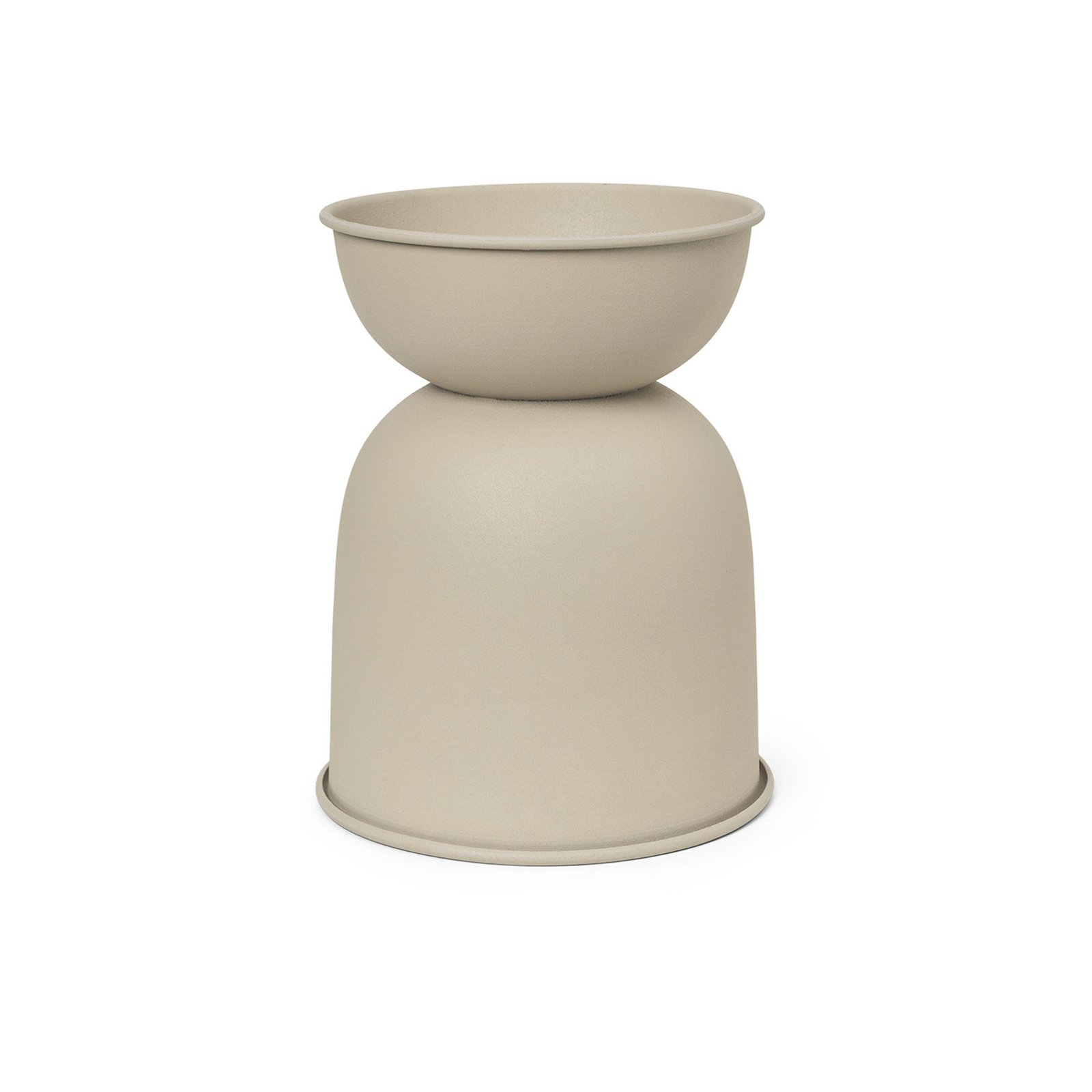 ferm LIVING Pot de fleurs Hourglass, beige, Ø 21 cm, réversible