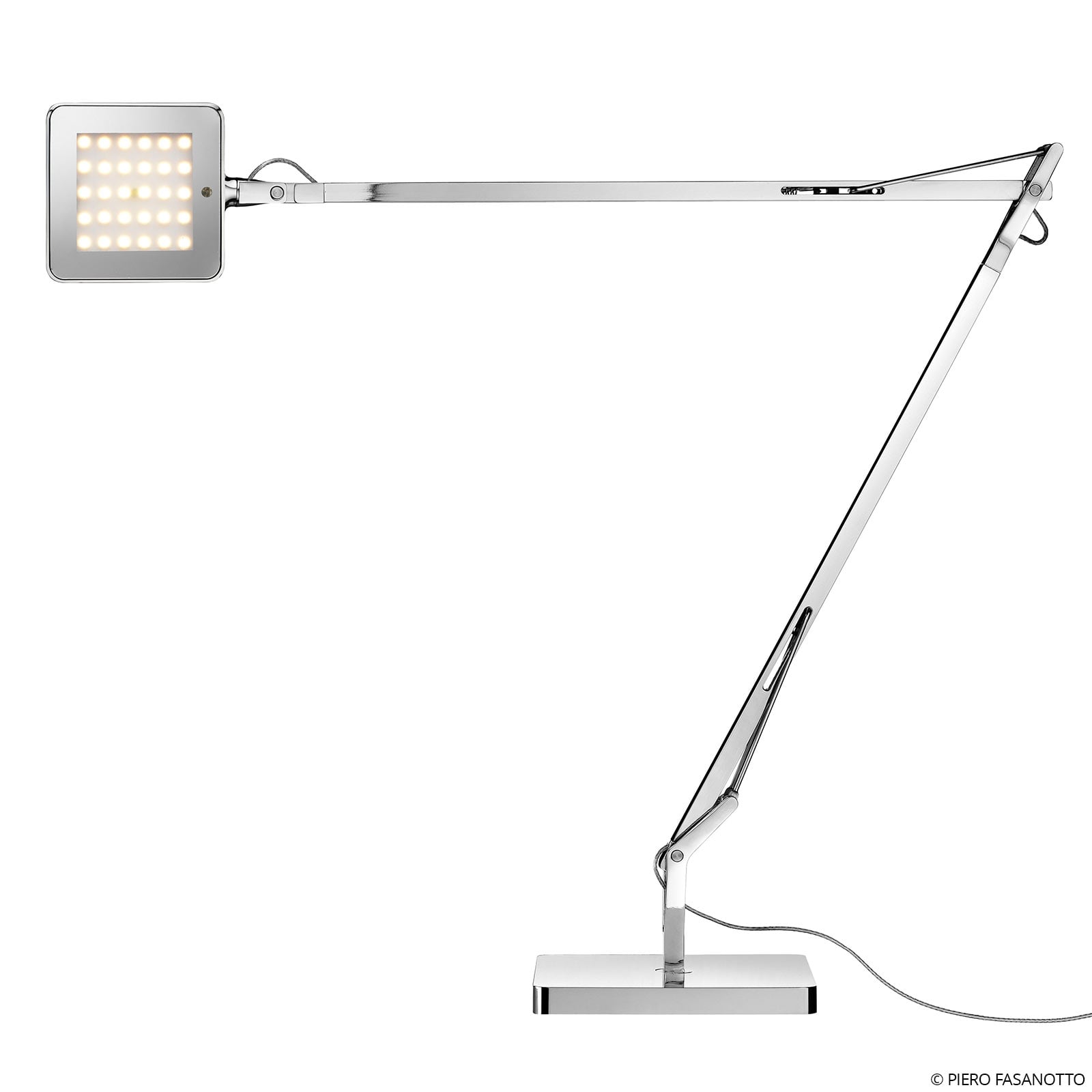 FLOS Kelvin LED-Tischleuchte in Chrom, für Arbeitszimmer / Büro, Aluminium, 7.5 W, Energieeffizienz: A+