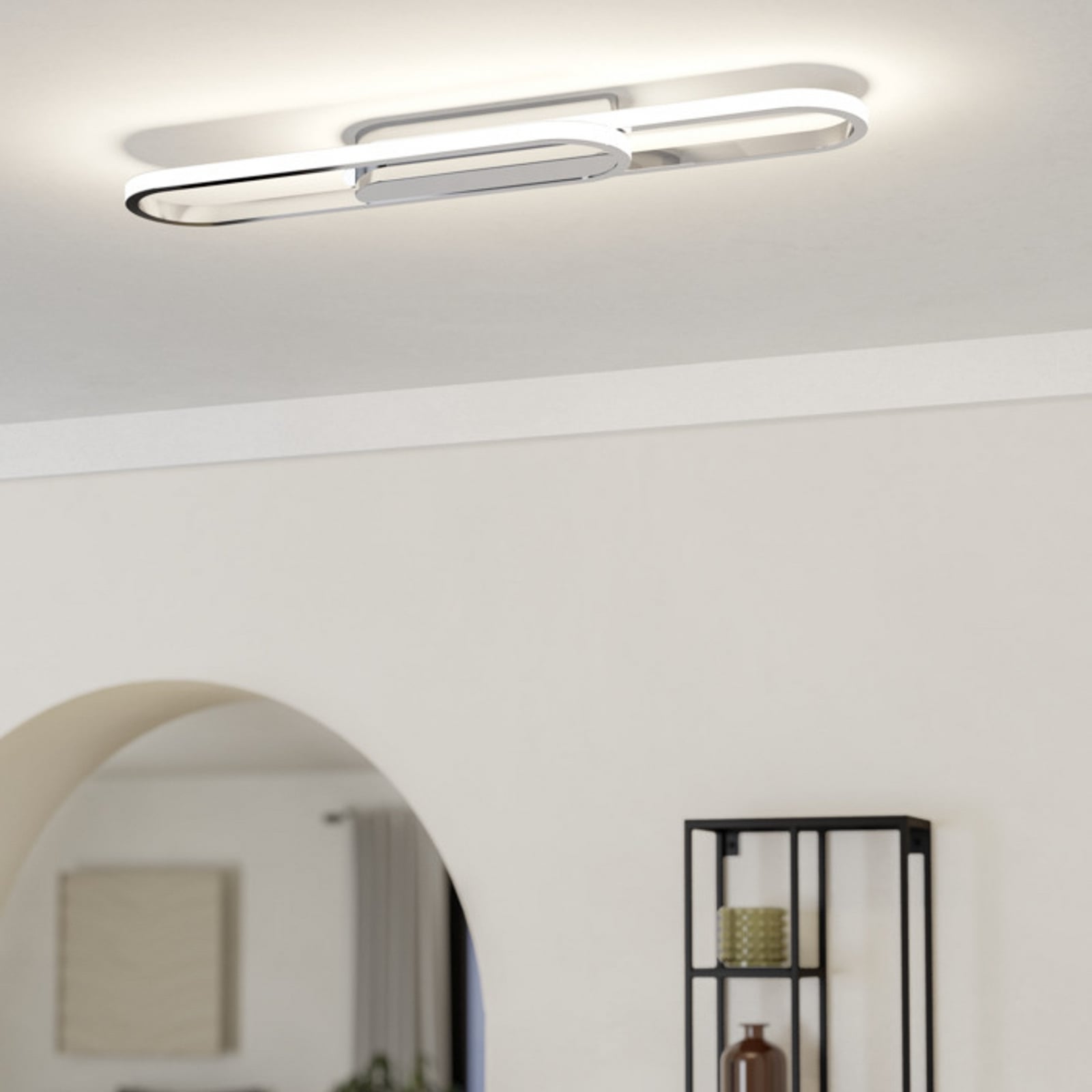Candeeiro de teto LED EGLO CONIVARENA, cor cromada, comprimento 69 cm, CCT Candeeiro de teto LED EGLO CONIVARENA, cor cromada, comprimento 69 cm, CCT
