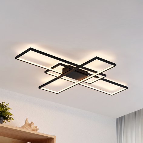Lindby Tetson LED-Deckenleuchte, schwarz