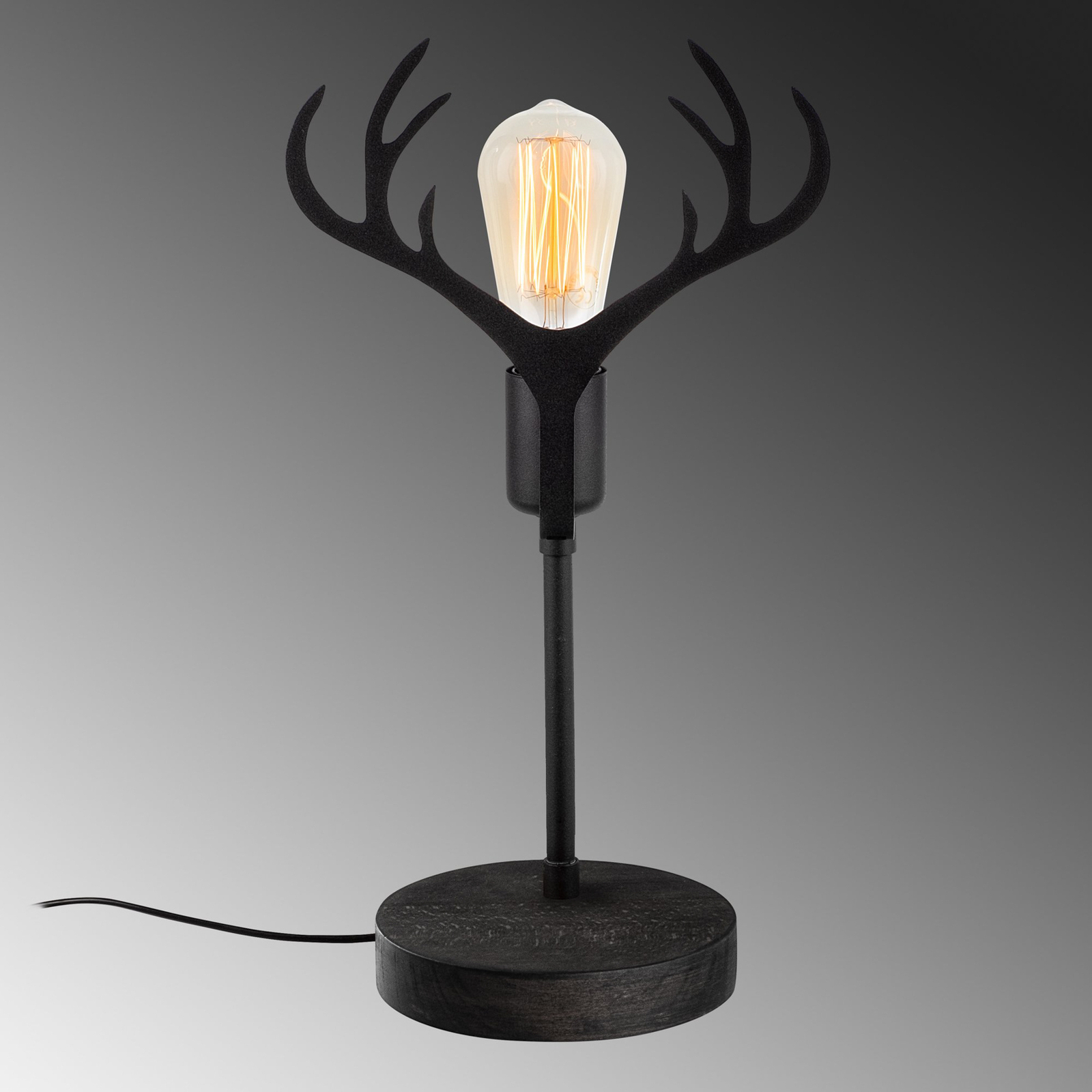 Lámpara de mesa GMN-000011 astas de ciervo negro