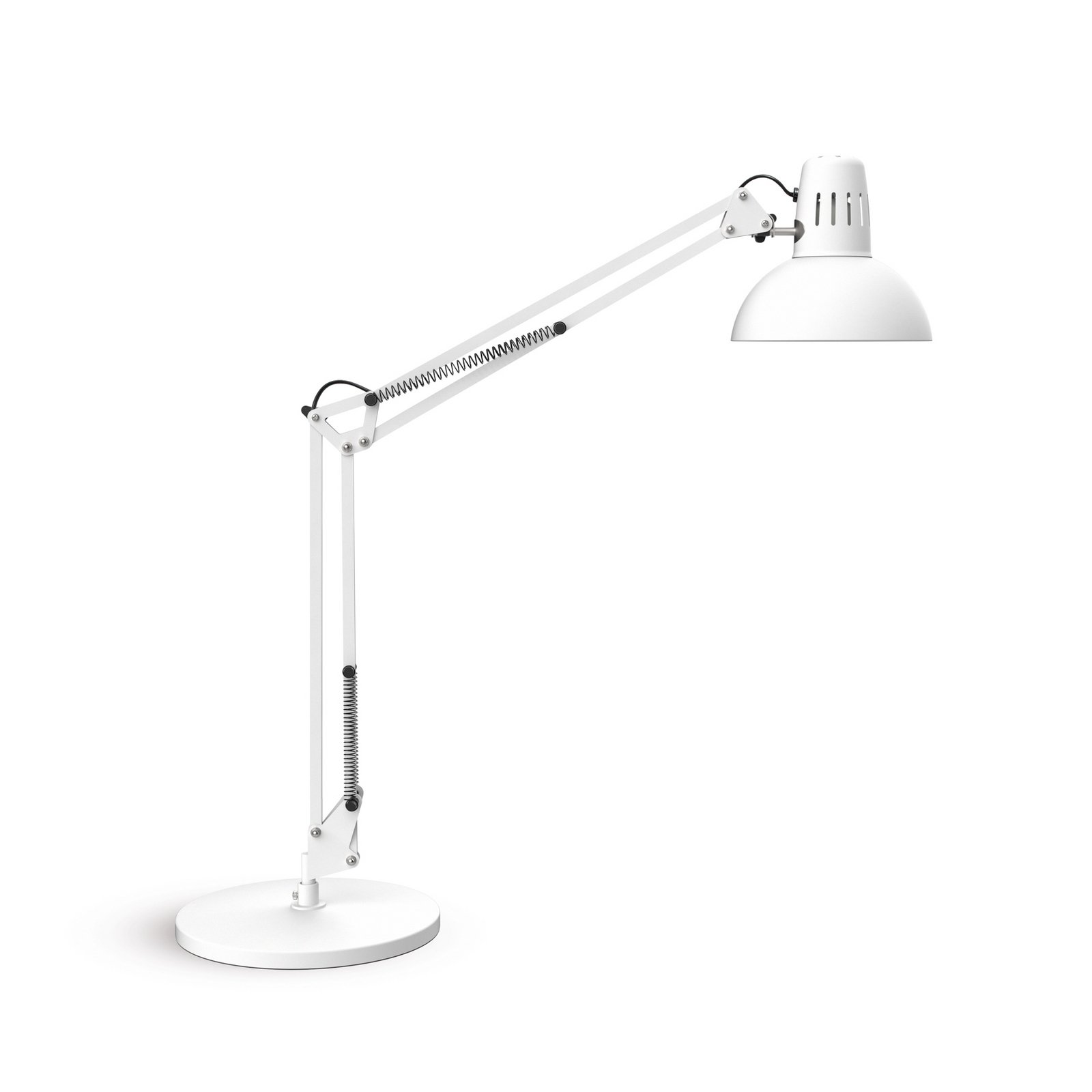 Lámpara de mesa MAULstudy, blanca, acero, altura 49 cm