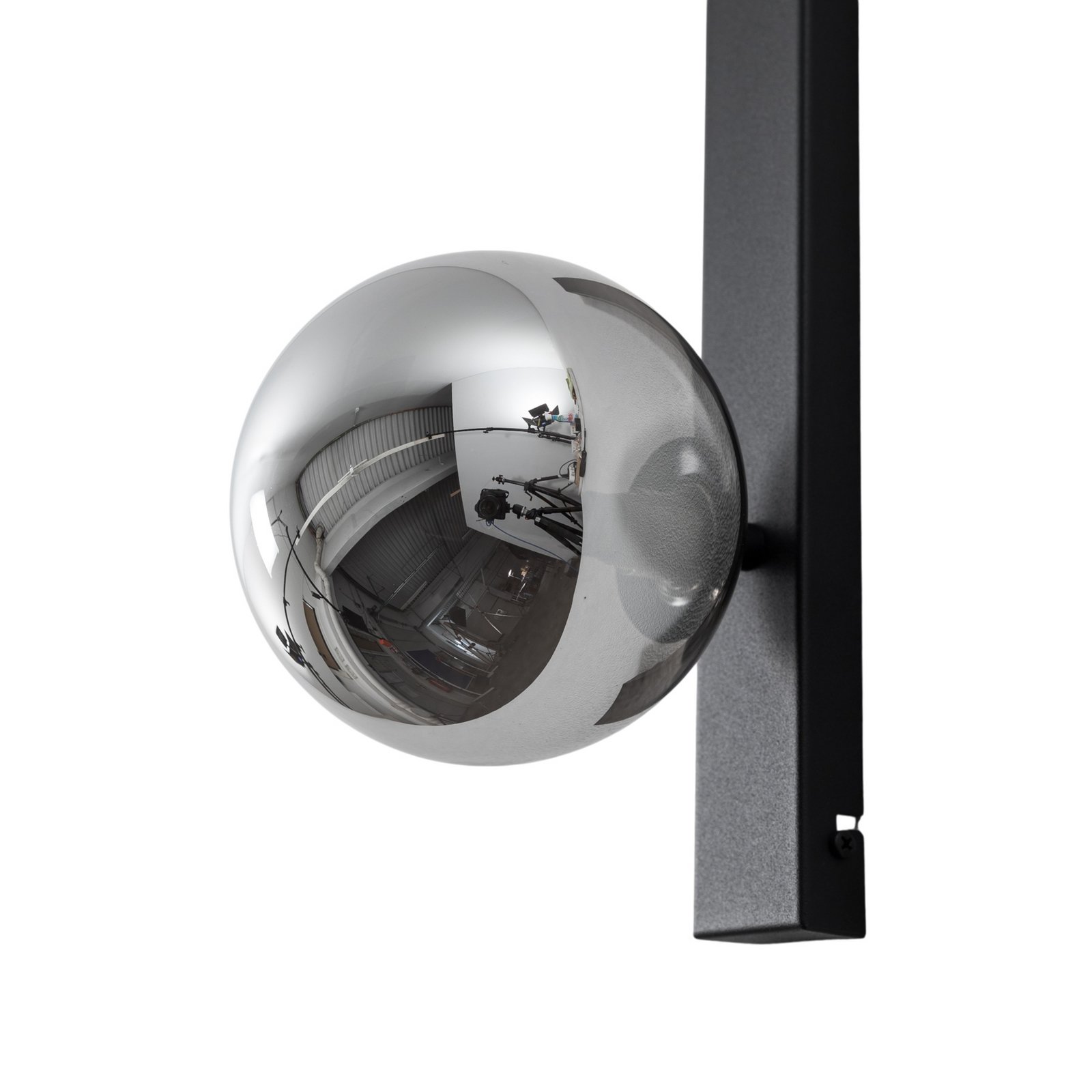 Aplique de pared Rumba, negro/gris humo, cristal/metal, altura 40 cm