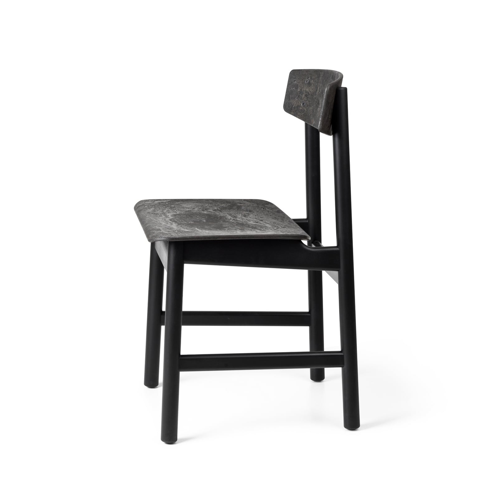 Chaise Conscious 3162, noire, hêtre, hauteur 78,5 cm - Mater