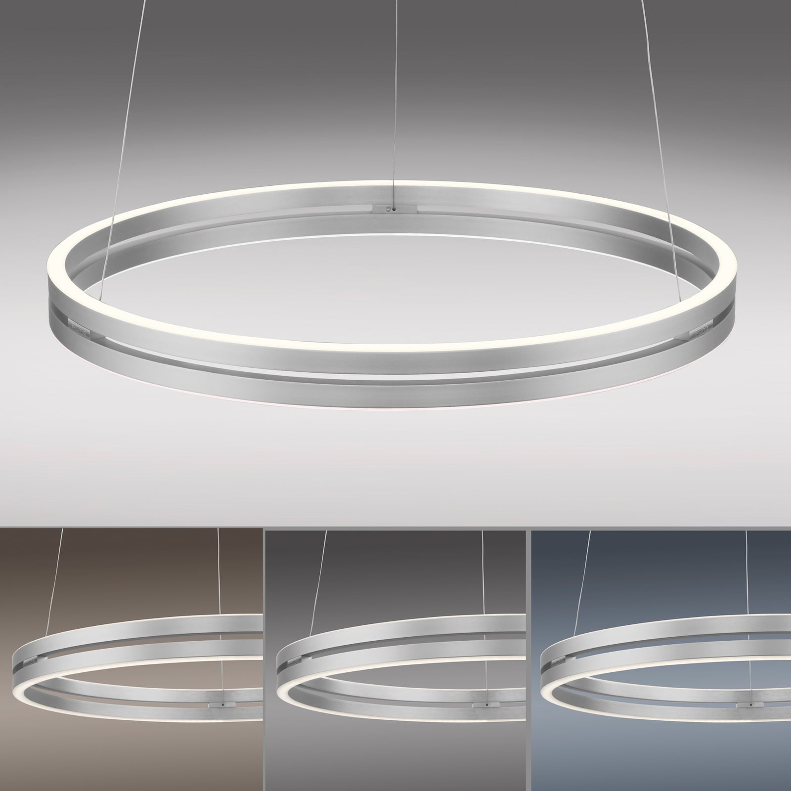 E-Loop LED-Hängeleuchte, stone, Ø70cm, Aluminium, CCT - PURE E-Loop LED-Hängeleuchte, stone, Ø70cm, Aluminium, CCT - PURE