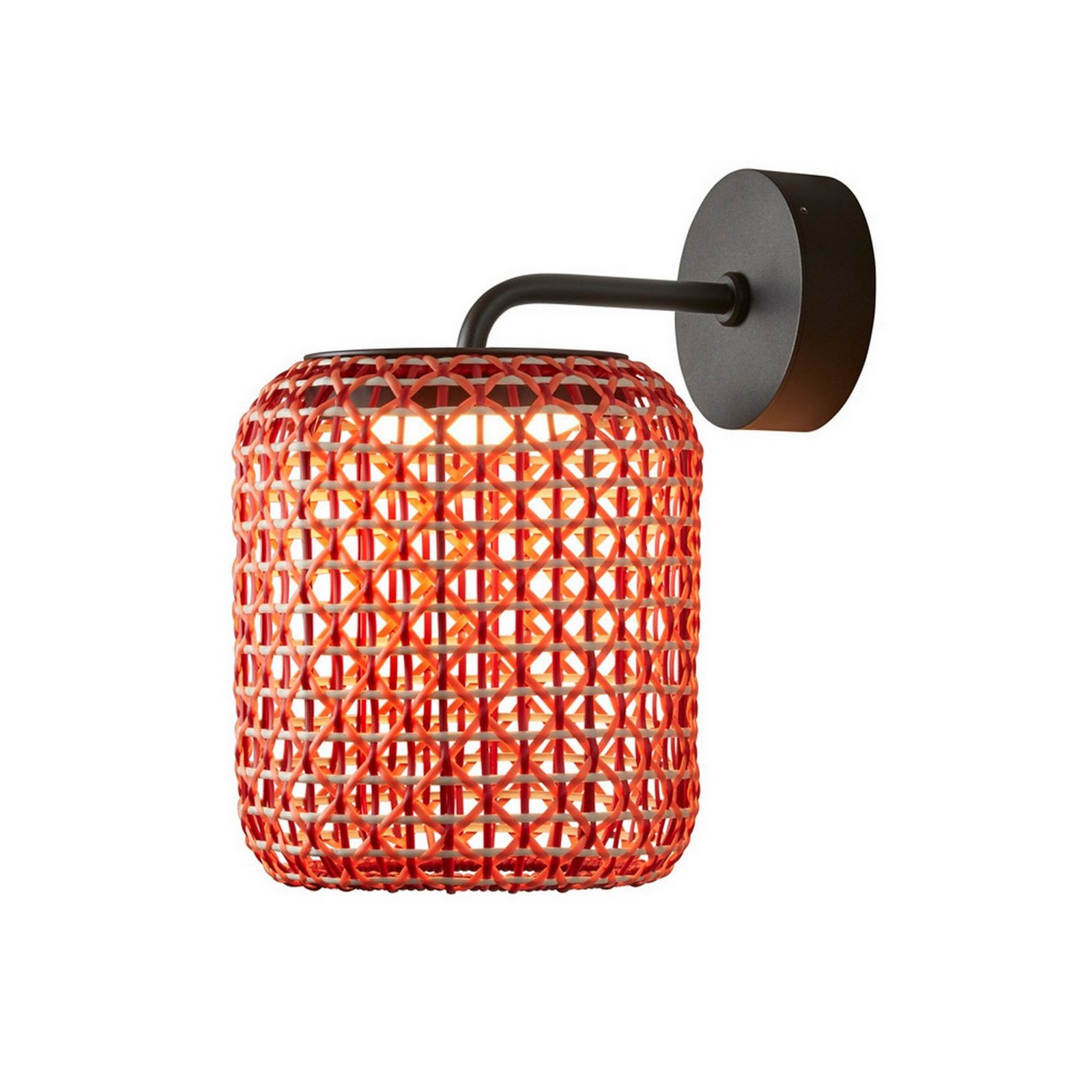Bover Nans A udendørs LED-væglampe, rød, Ø 21,6 cm