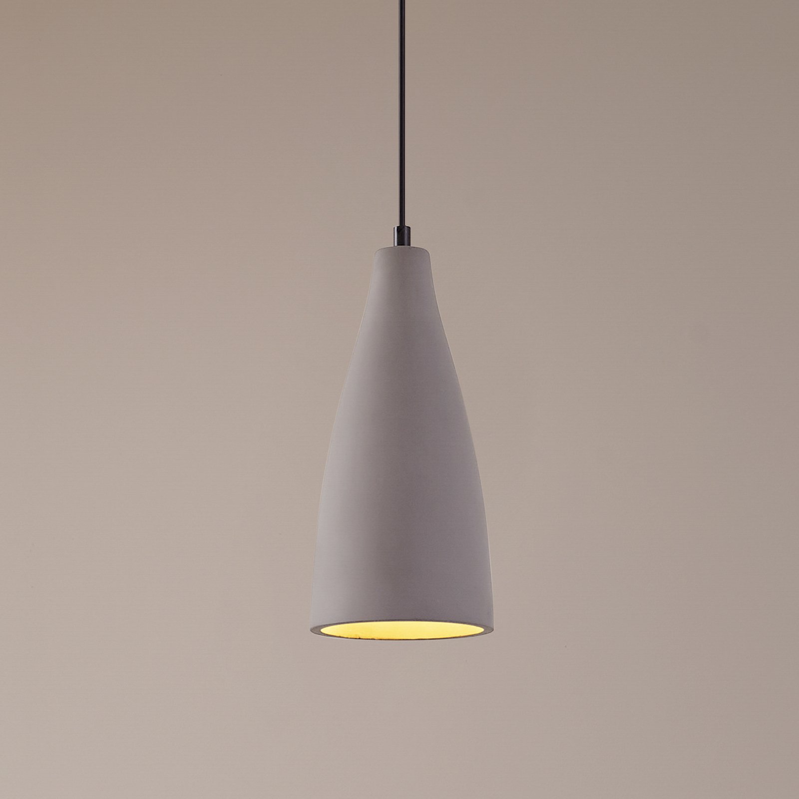 Lindby Lampada a sospensione Sanne, grigio, cemento, Ø 15 cm, E27