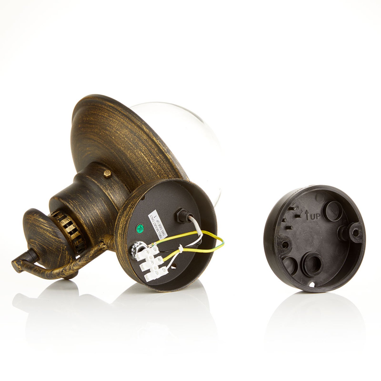 Außenwandleuchte Artu schwarz-braun antik kaufen | Lampenwelt.de