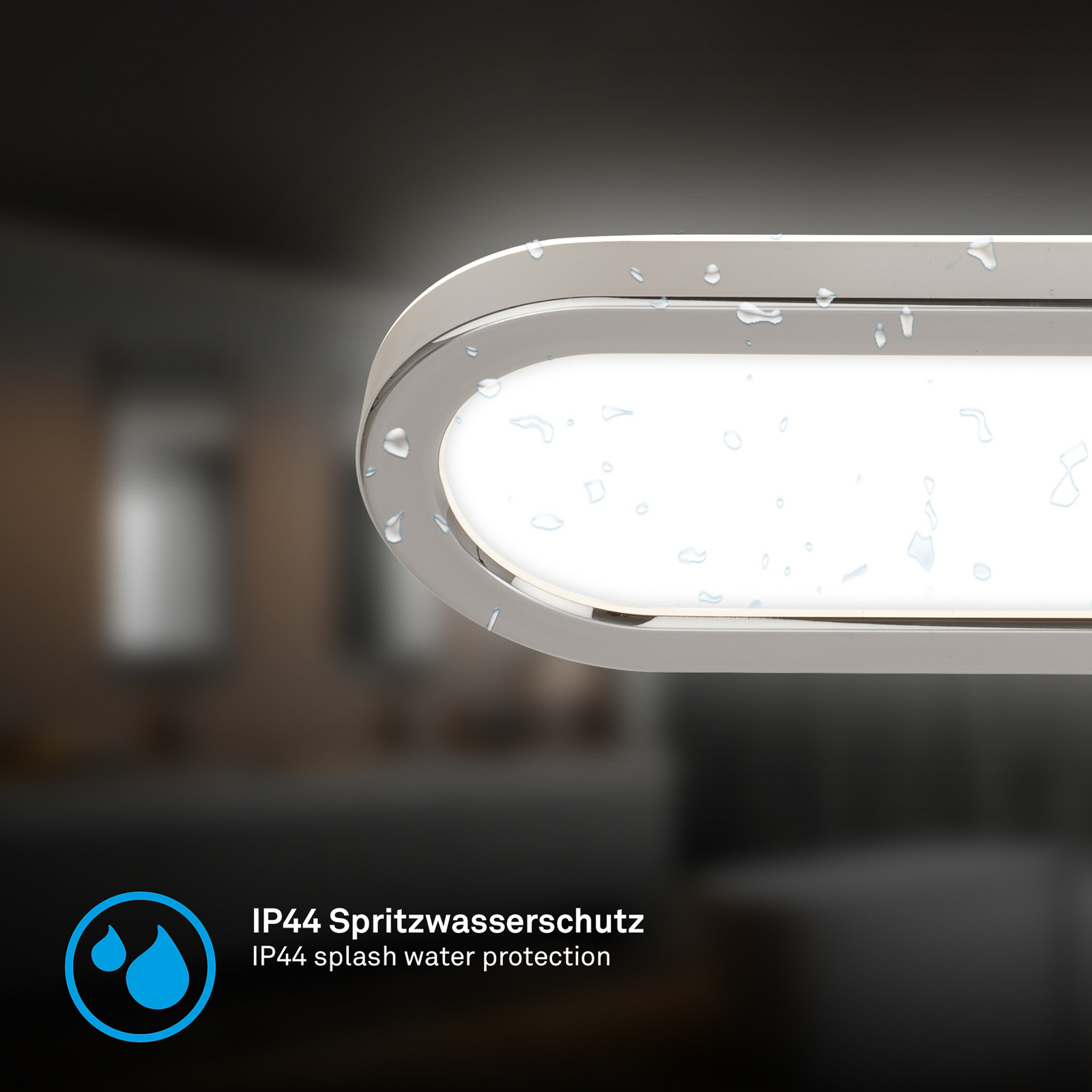 LED-vannitoa seinavalgusti Pil, kroomitud, laius 35 cm, plast