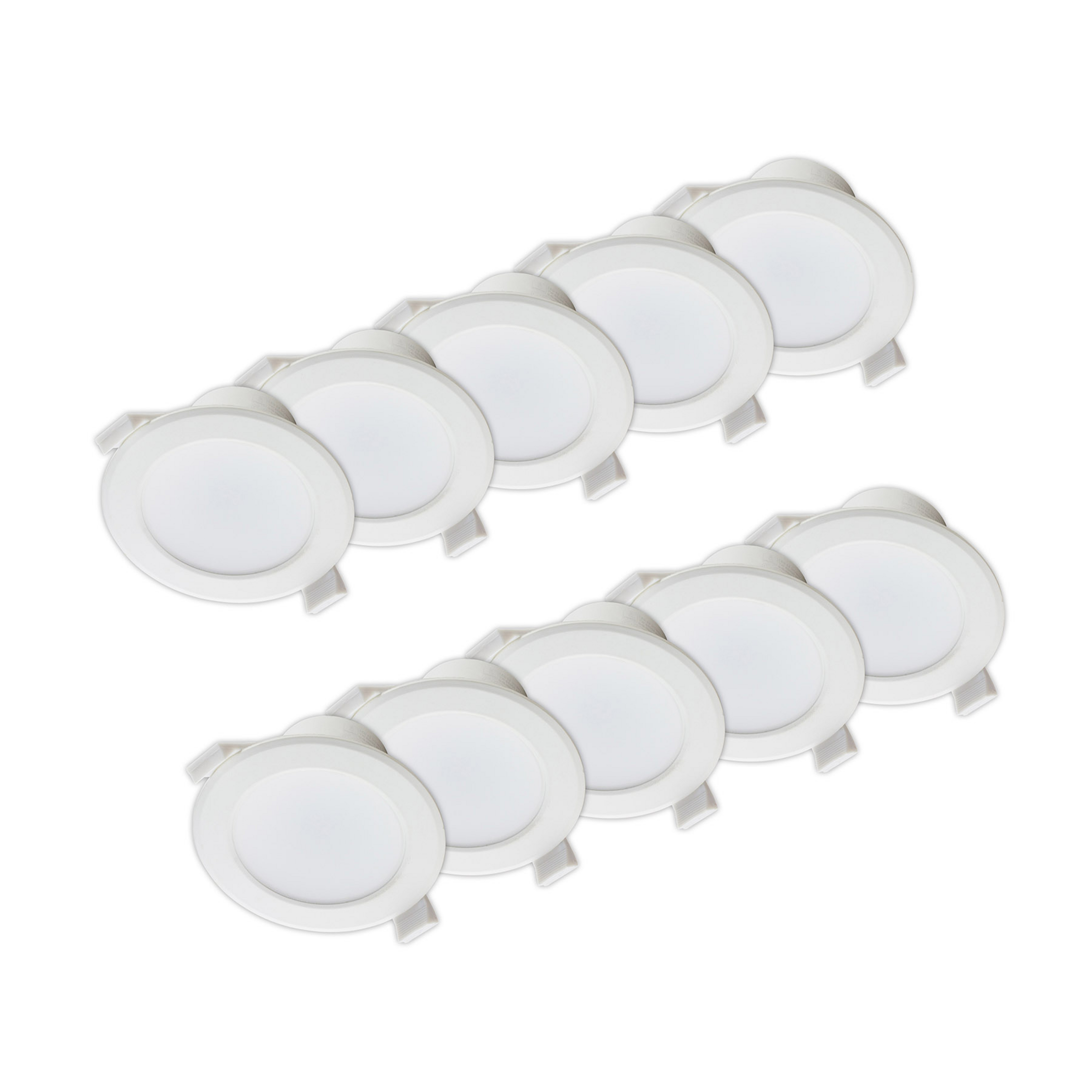 Oprawa wpuszczana LED Prios Rida, 10szt, biała, 23cm, 30W, CCT, IP44