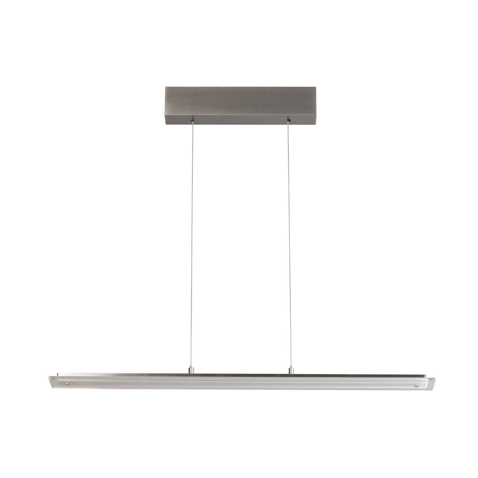 FISCHER & HONSEL Závěsné světlo LED Torvi, nikl, délka 88 cm, CCT, dotykový stmívač