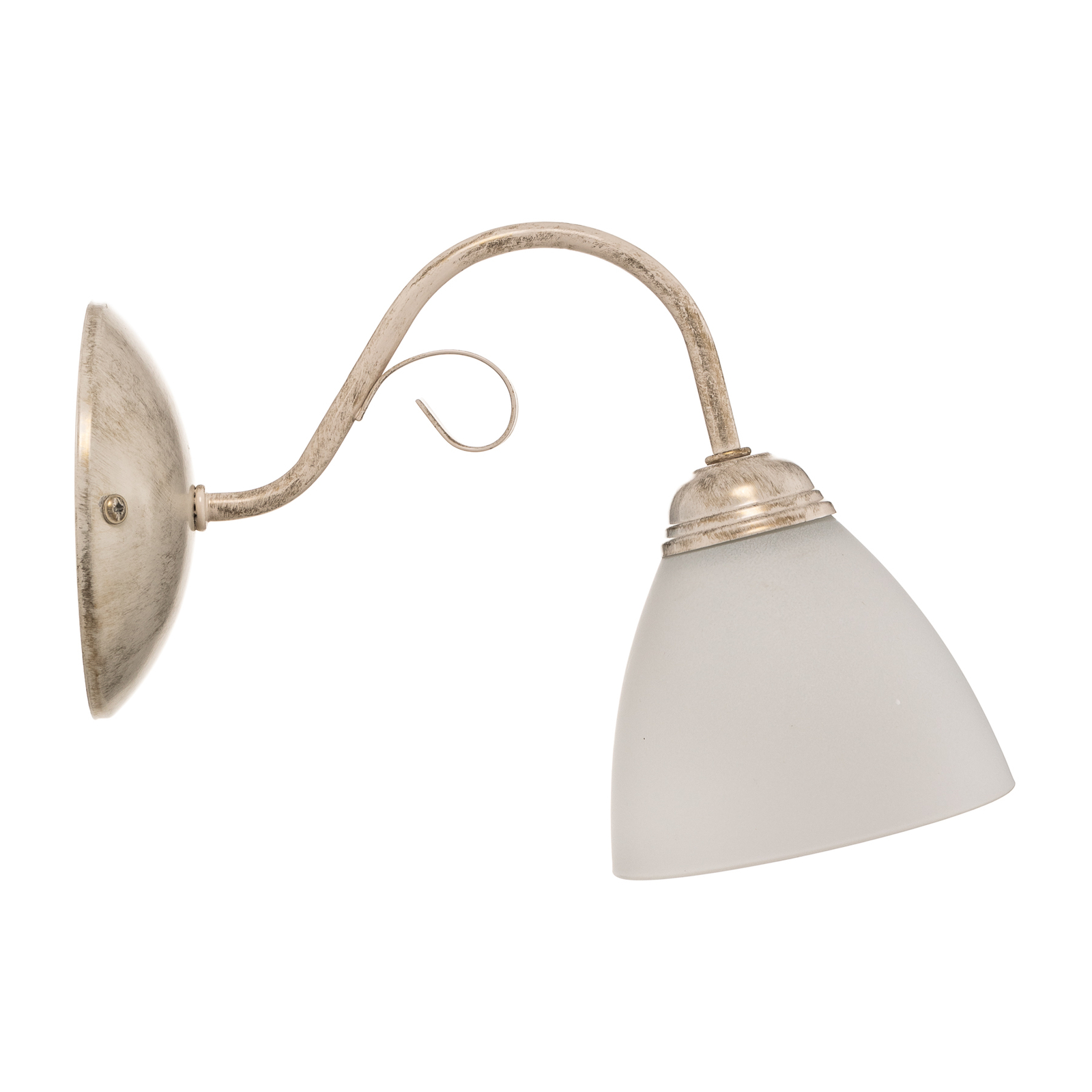 Adoro wall light with a glass lampshade, white
