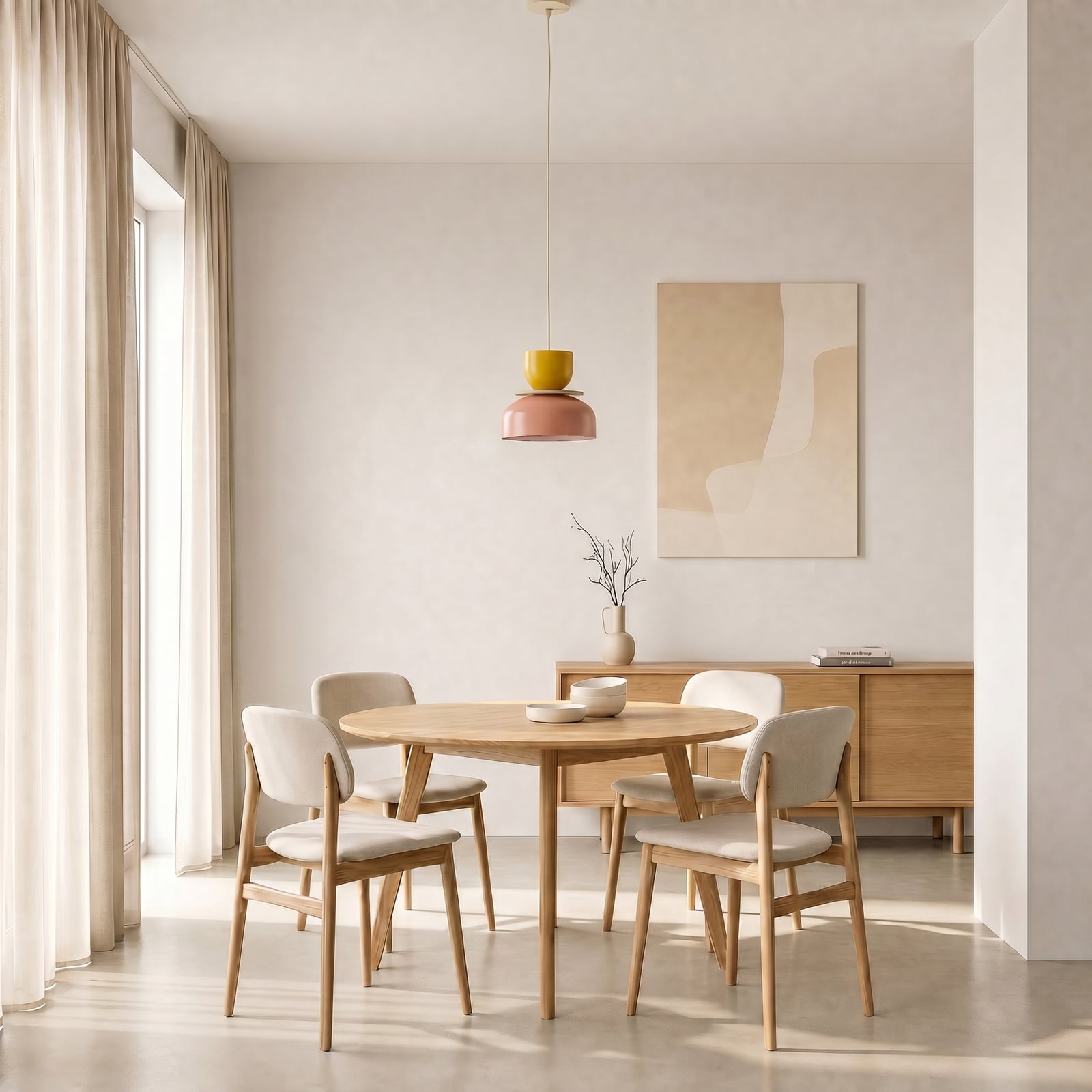 Lampada a sospensione Uto, corallo/giallo, Ø 30 cm, metallo