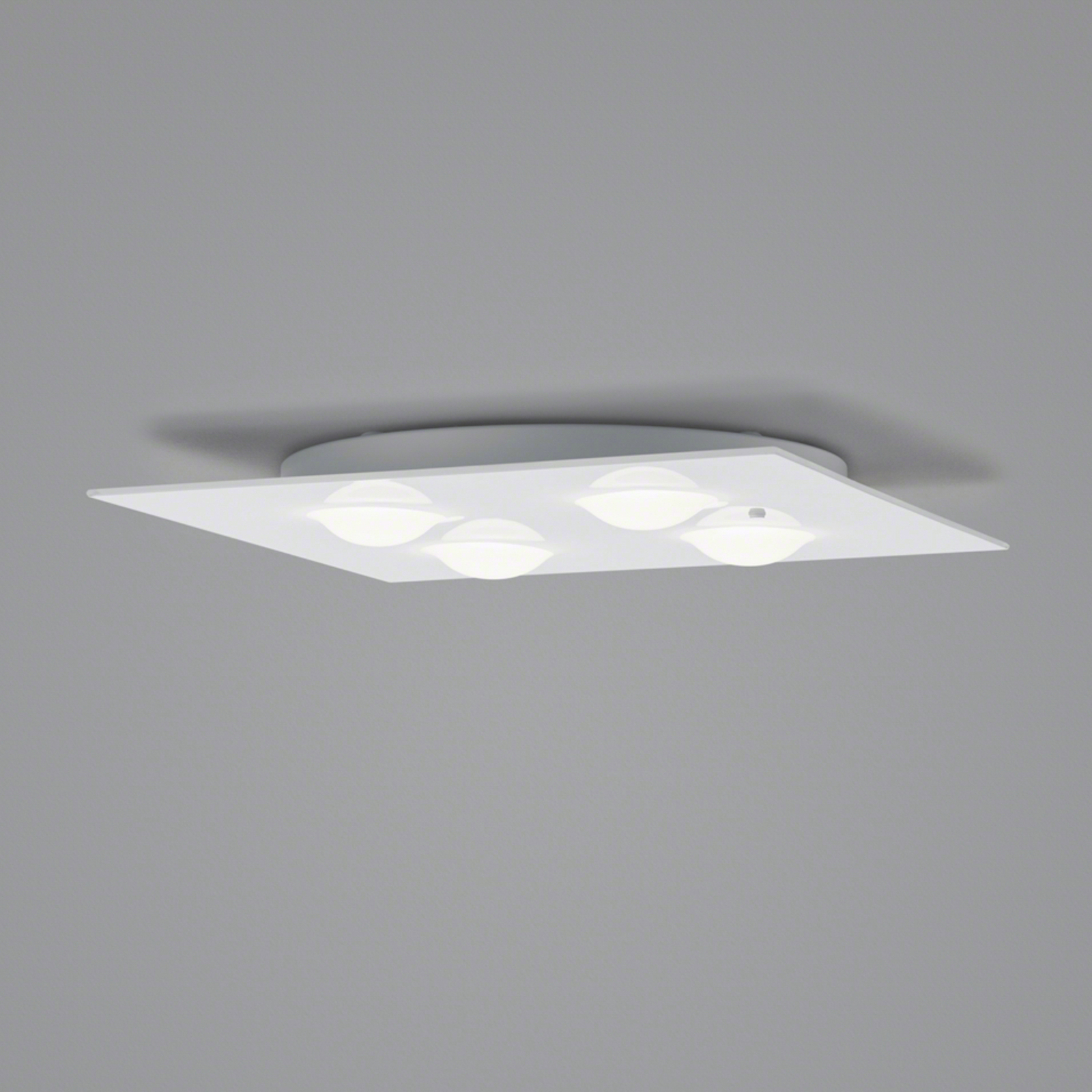 Helestra Nomi LED ceiling light 38x38cm dim white