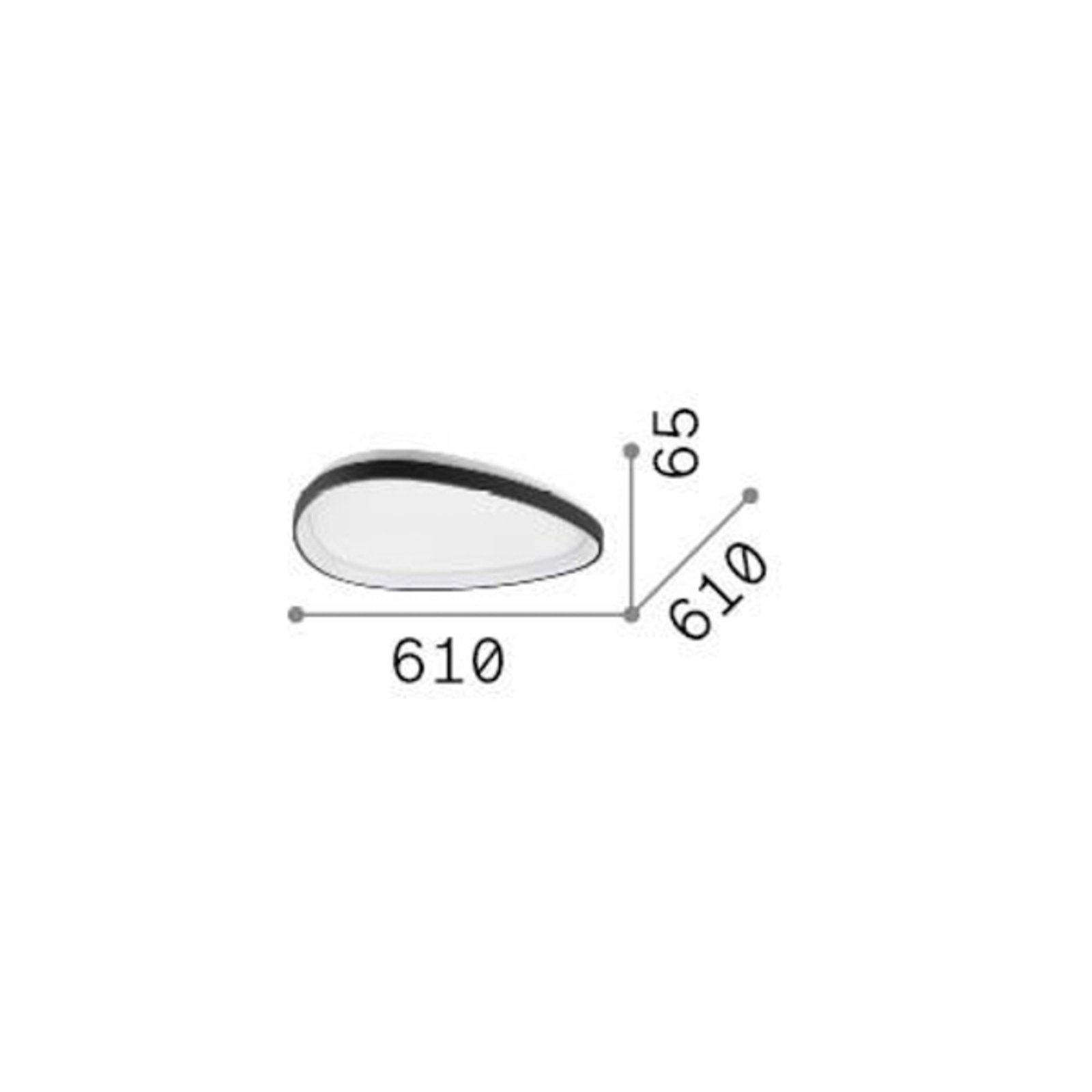 Ideal Lux Gemini LED kattovalaisin, valkoinen, 61 cm, on/off