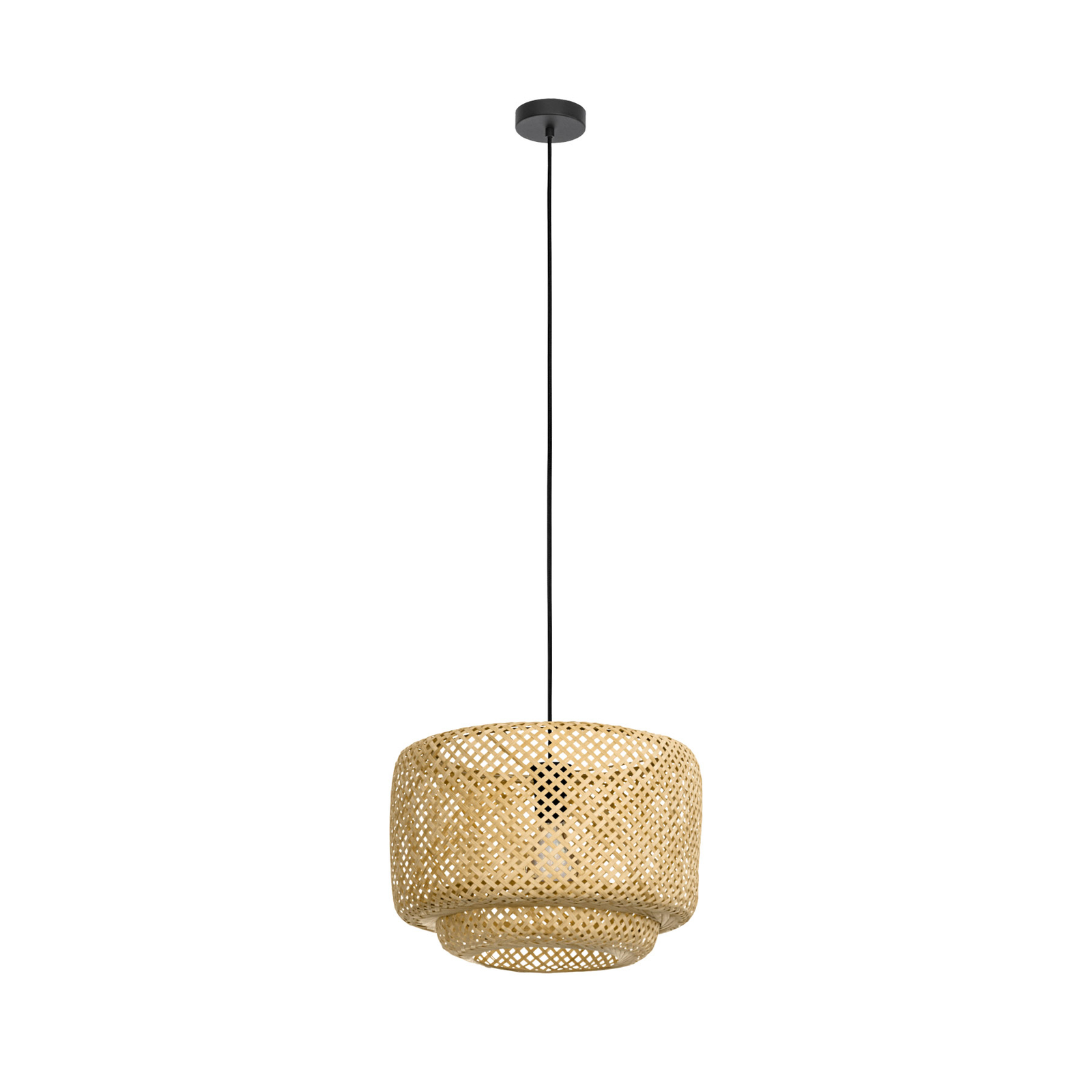 Suspension Hettonle abat-jour bambou, Ø 42 cm