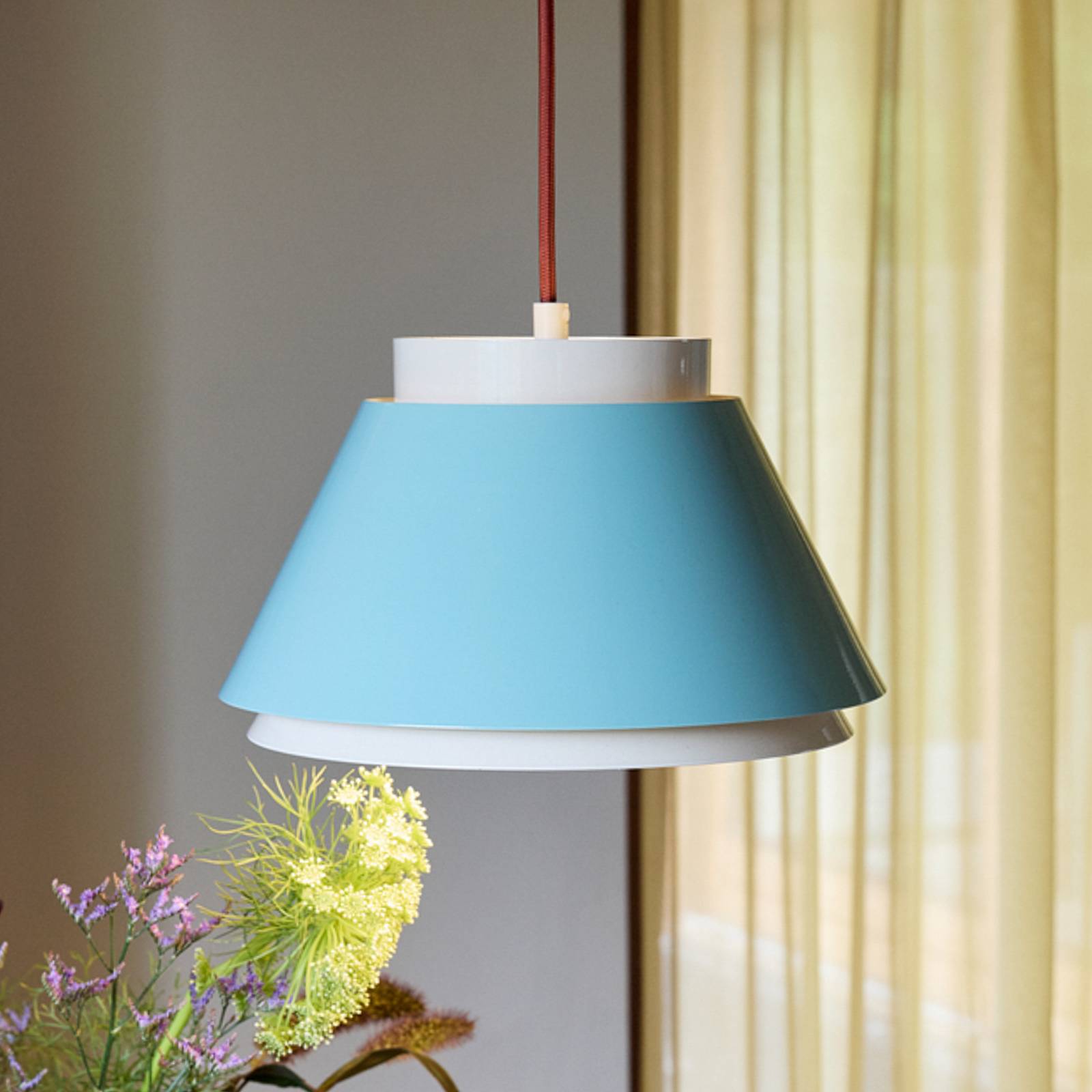 Hübsch Suspension Remi, bleu/beige, Ø 25 cm, métal