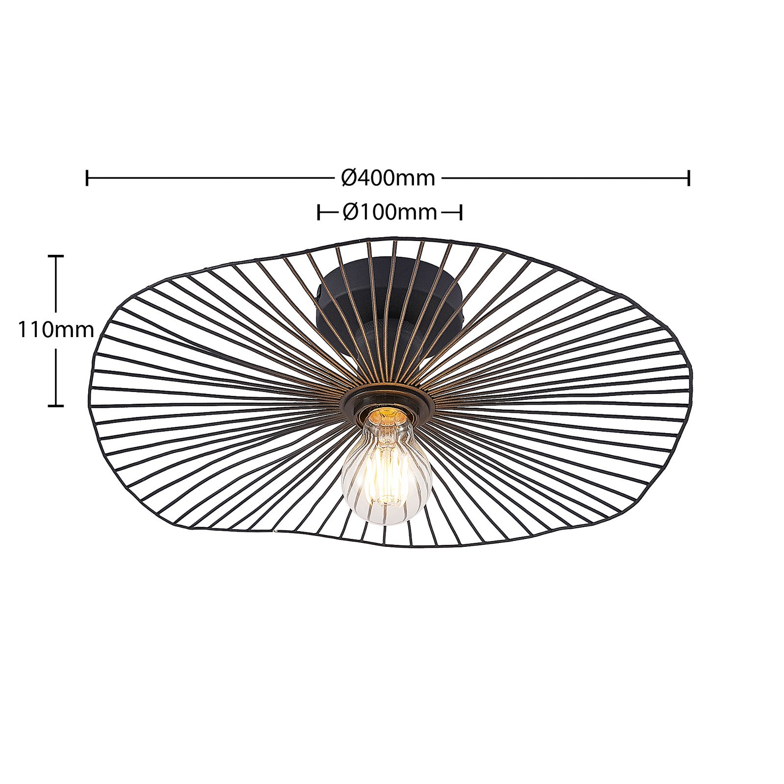 Ruota Plafondlamp Matt Black - Lindby