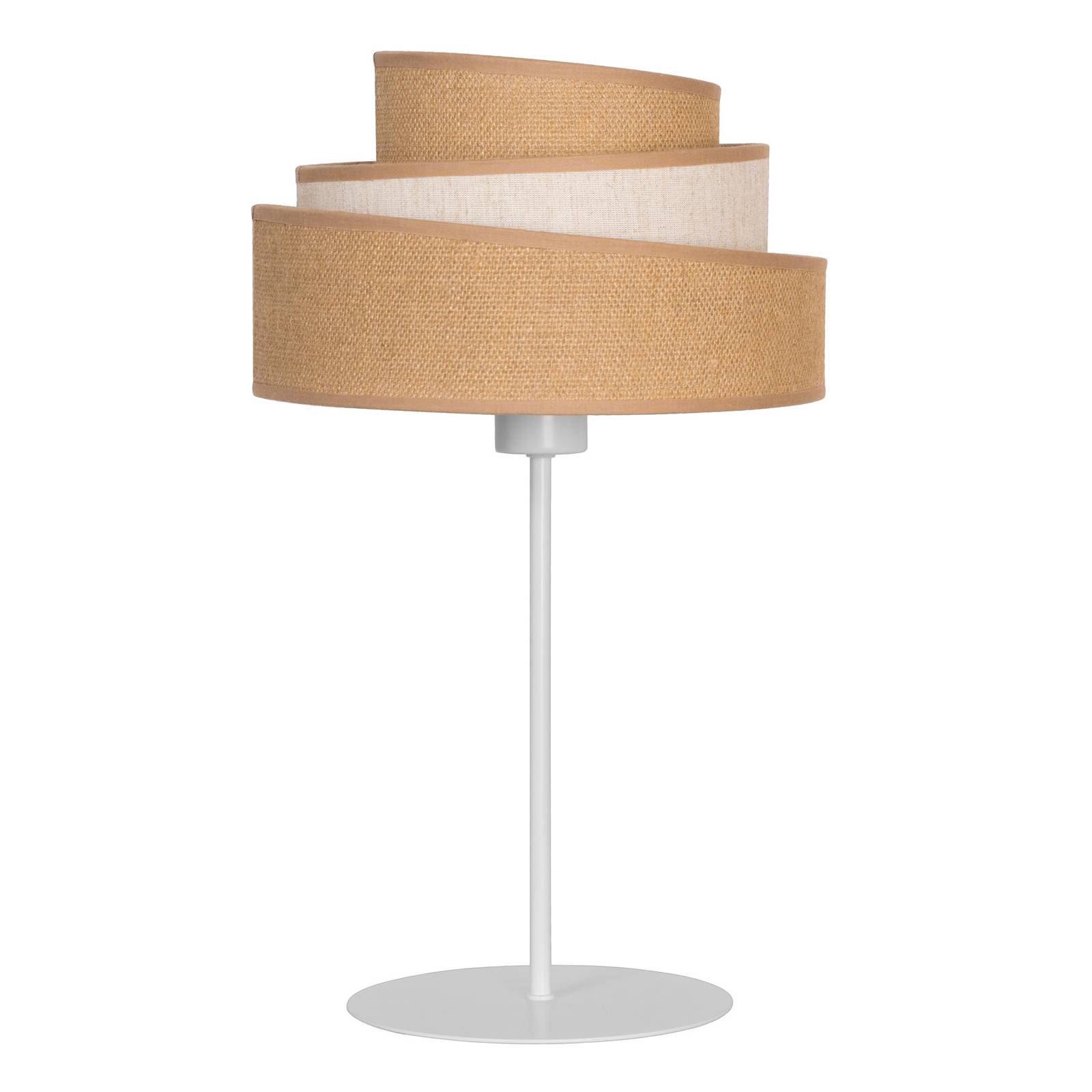 euluna - lampa sto?owa trio jute, br?zowa/bia?a, 50cm, do salonu / jadalni, tkanina jutowa, tkanina bawe?niana, metal, e27, 40w, wys. 50 cm