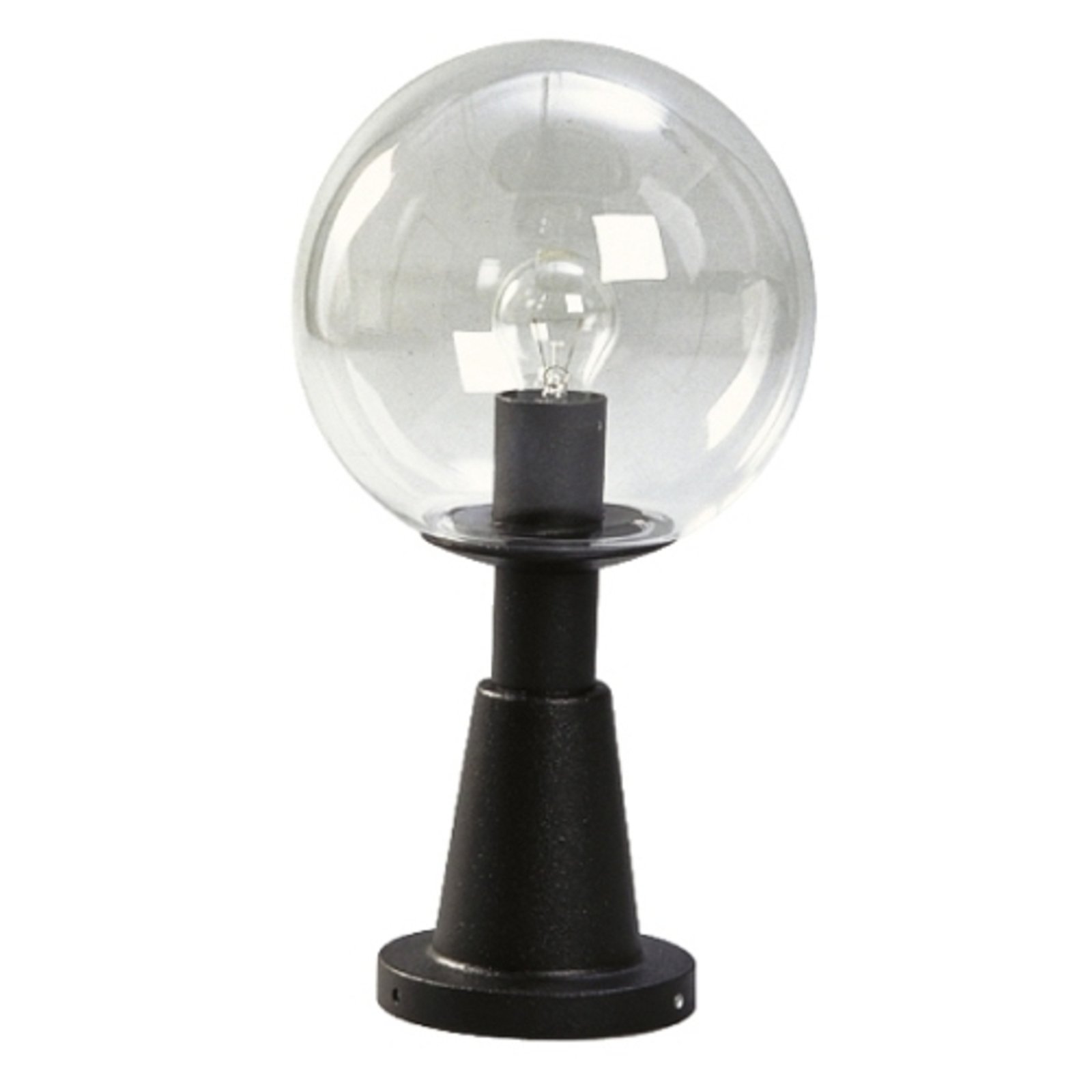 Pillar light with crystal glass, black