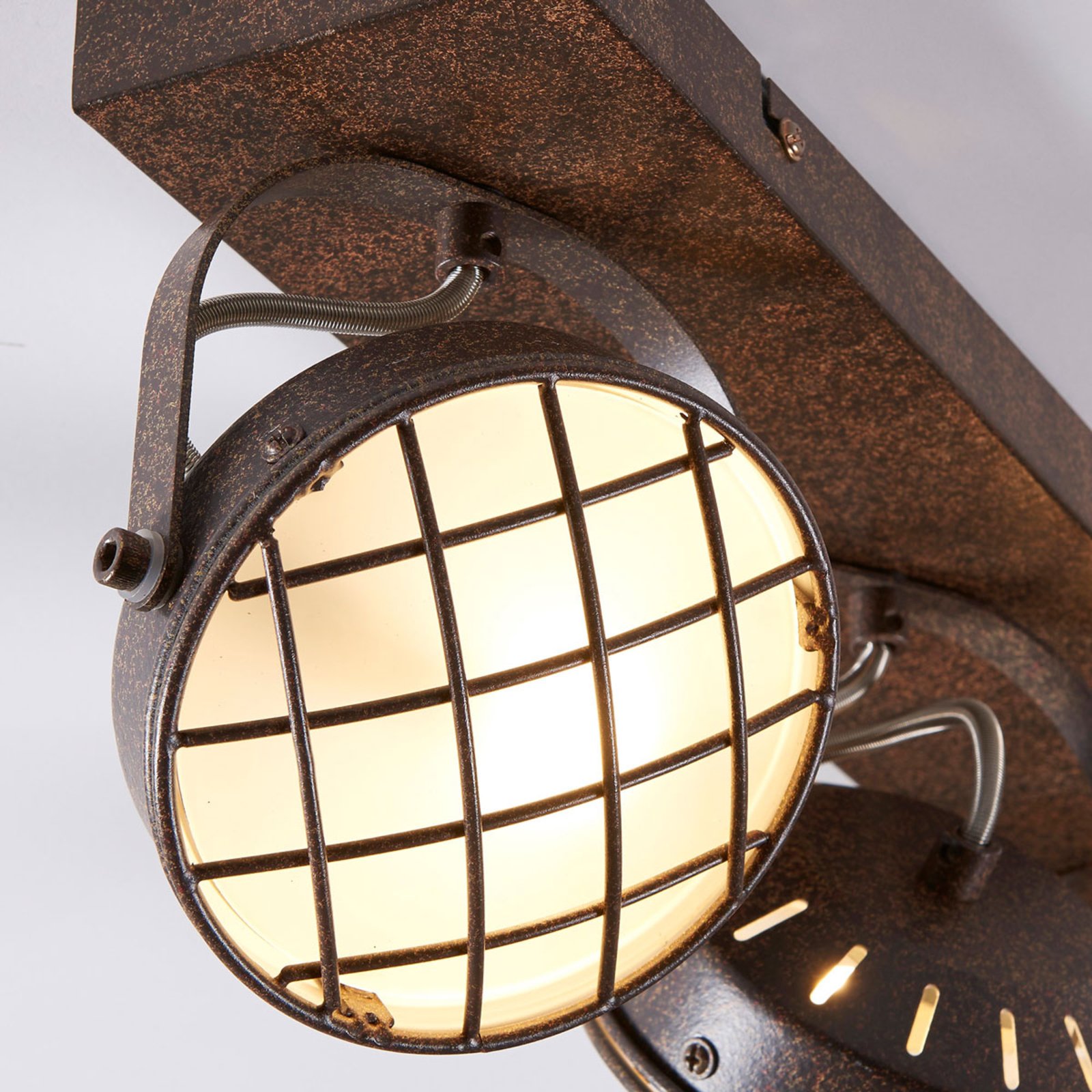 Lindby spotlight Tamin, rust-coloured, 3-bulb, glass, G9