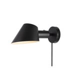 Wandlamp Stay Short met stekker, zwart