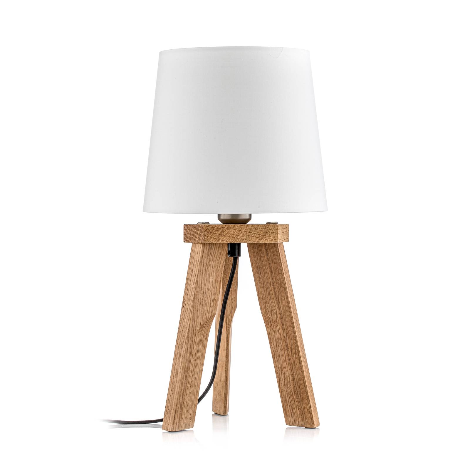 HerzBlut Wooden Table Lamp - Living / Dining Room - Tripod Standard Lamp - Country House / Rustic - Brown
