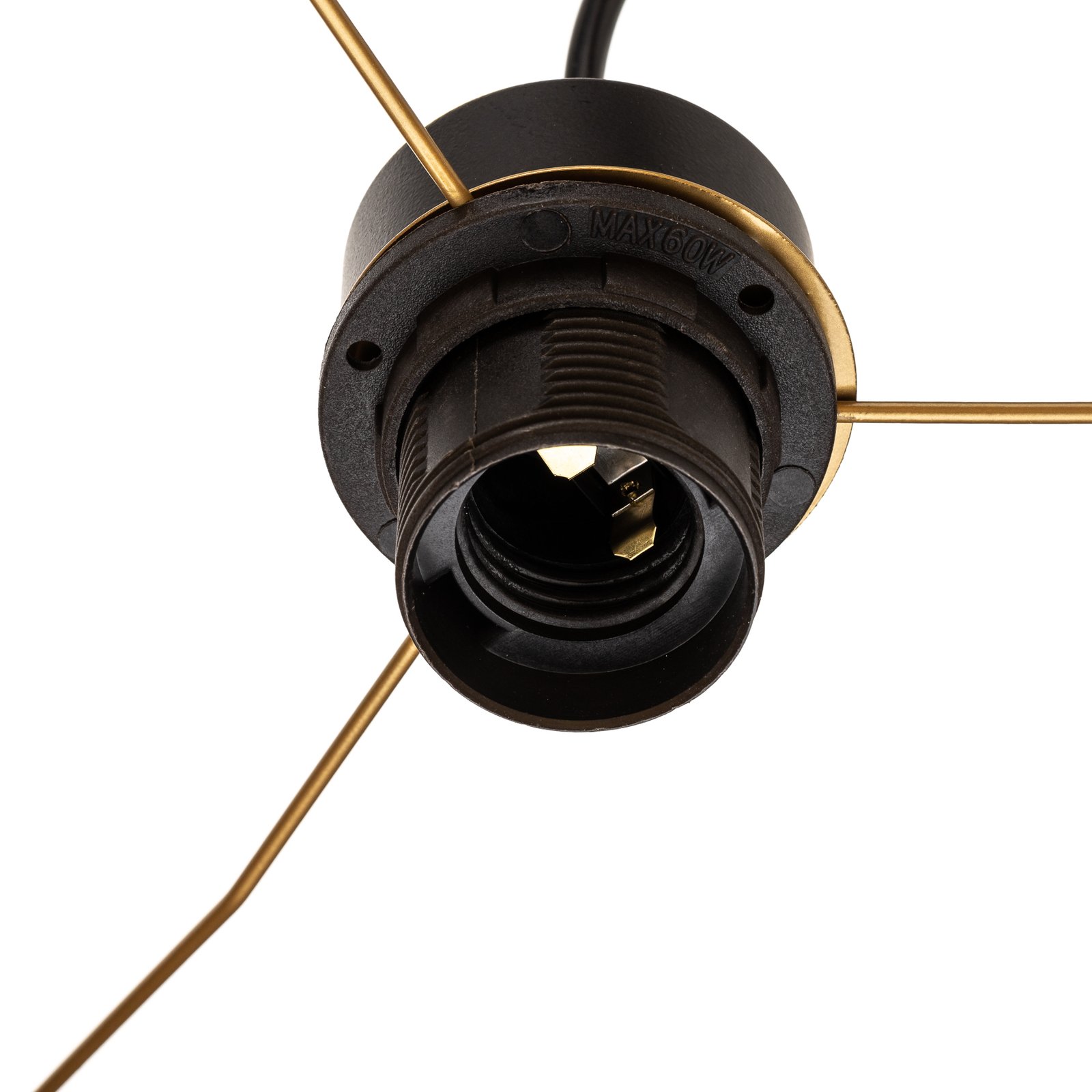 Lampa wisząca Roto 2 czarna, klosze wewnątrz złote